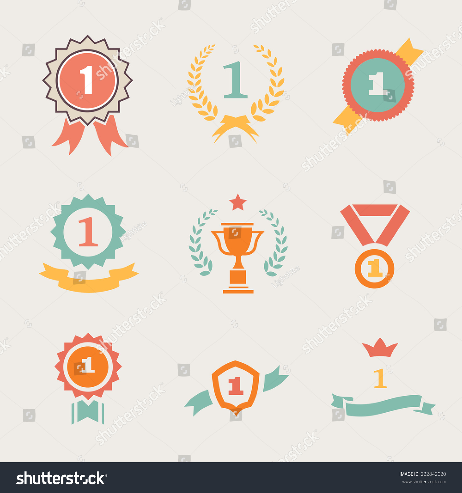 First Place Badges Ribbons Vector Illustration Stock Vector (Royalty ...