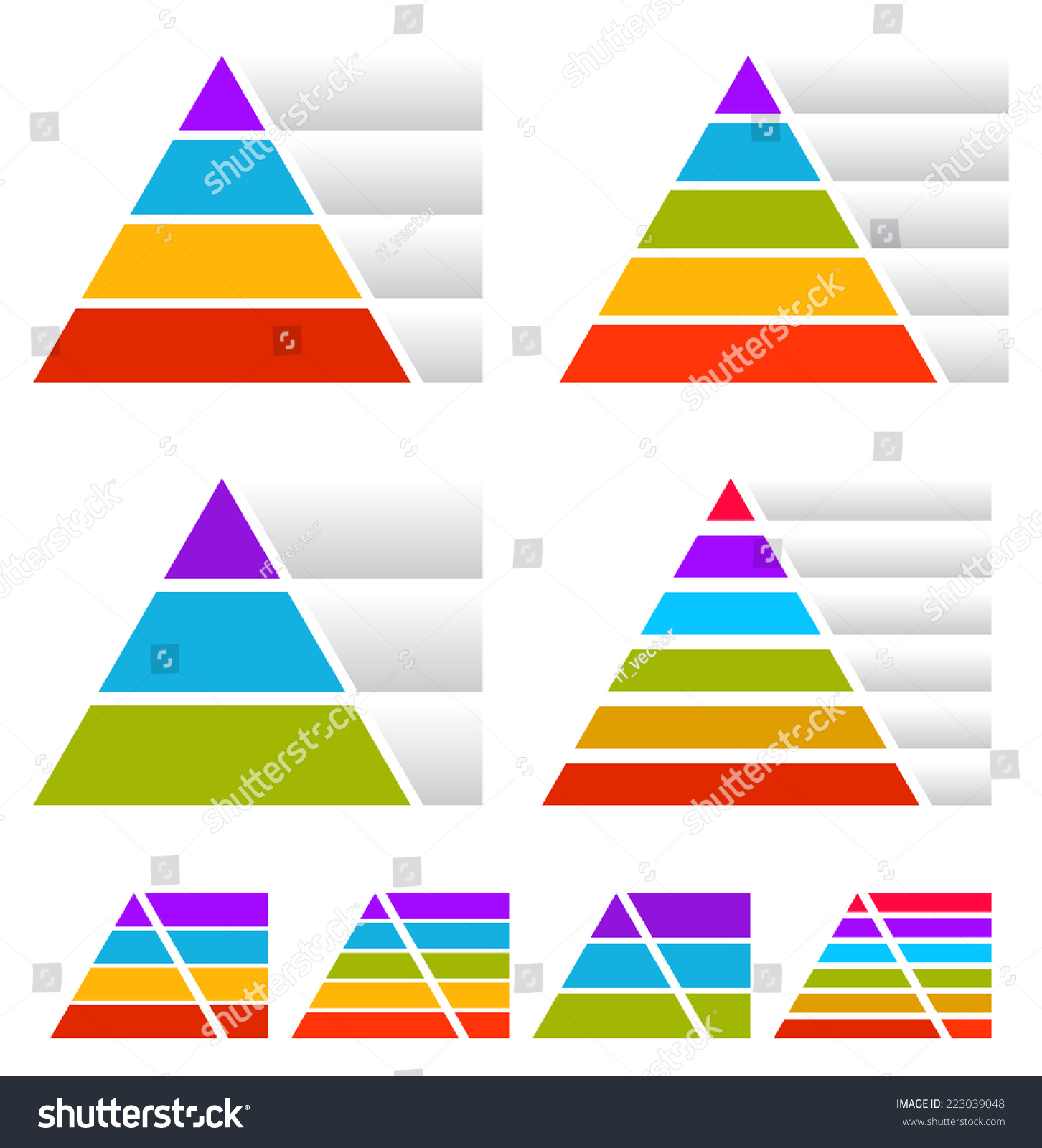 Colorful Triangle Pyramid Charts W Banners Stock Vector (Royalty Free ...