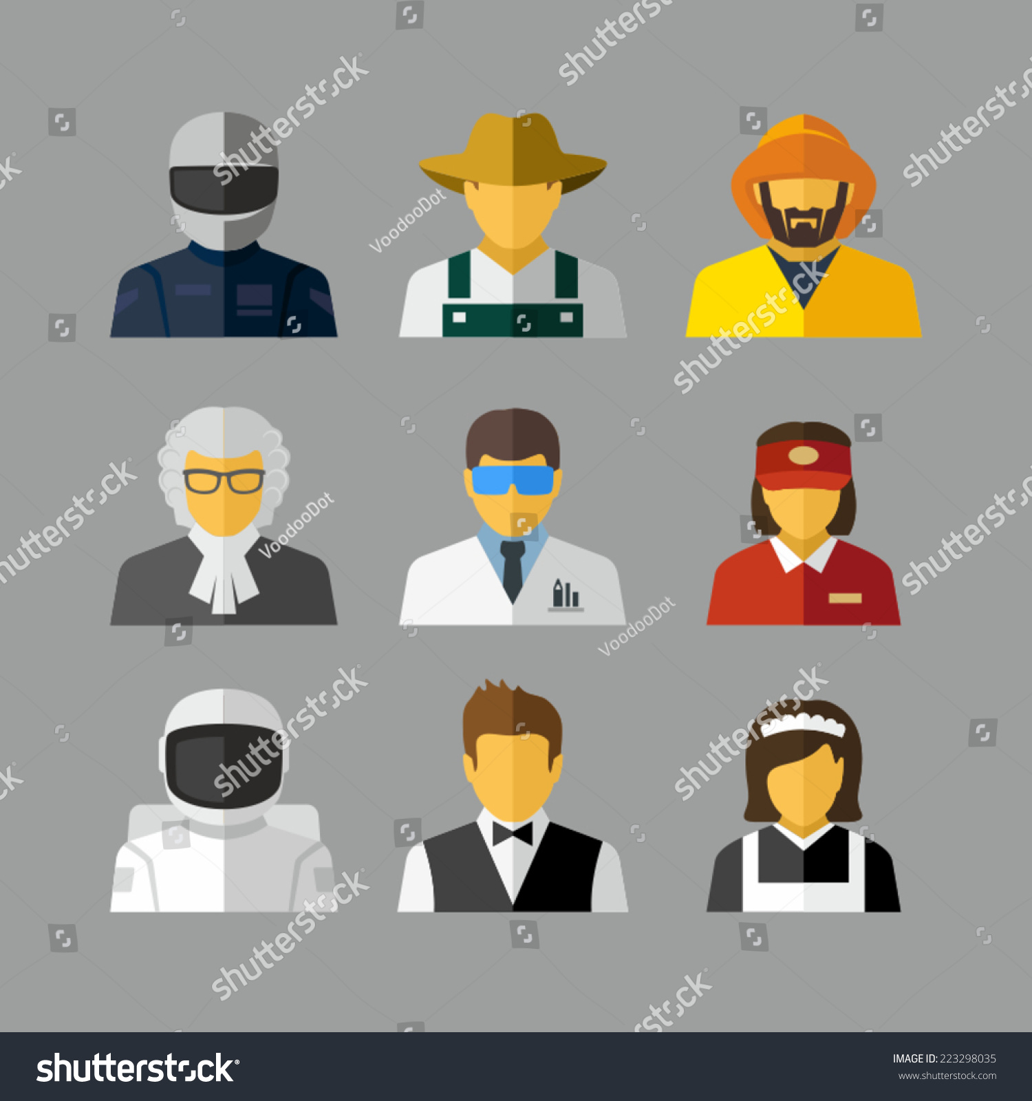 Professions Vector Flat Icons Stock Vector (Royalty Free) 223298035 ...