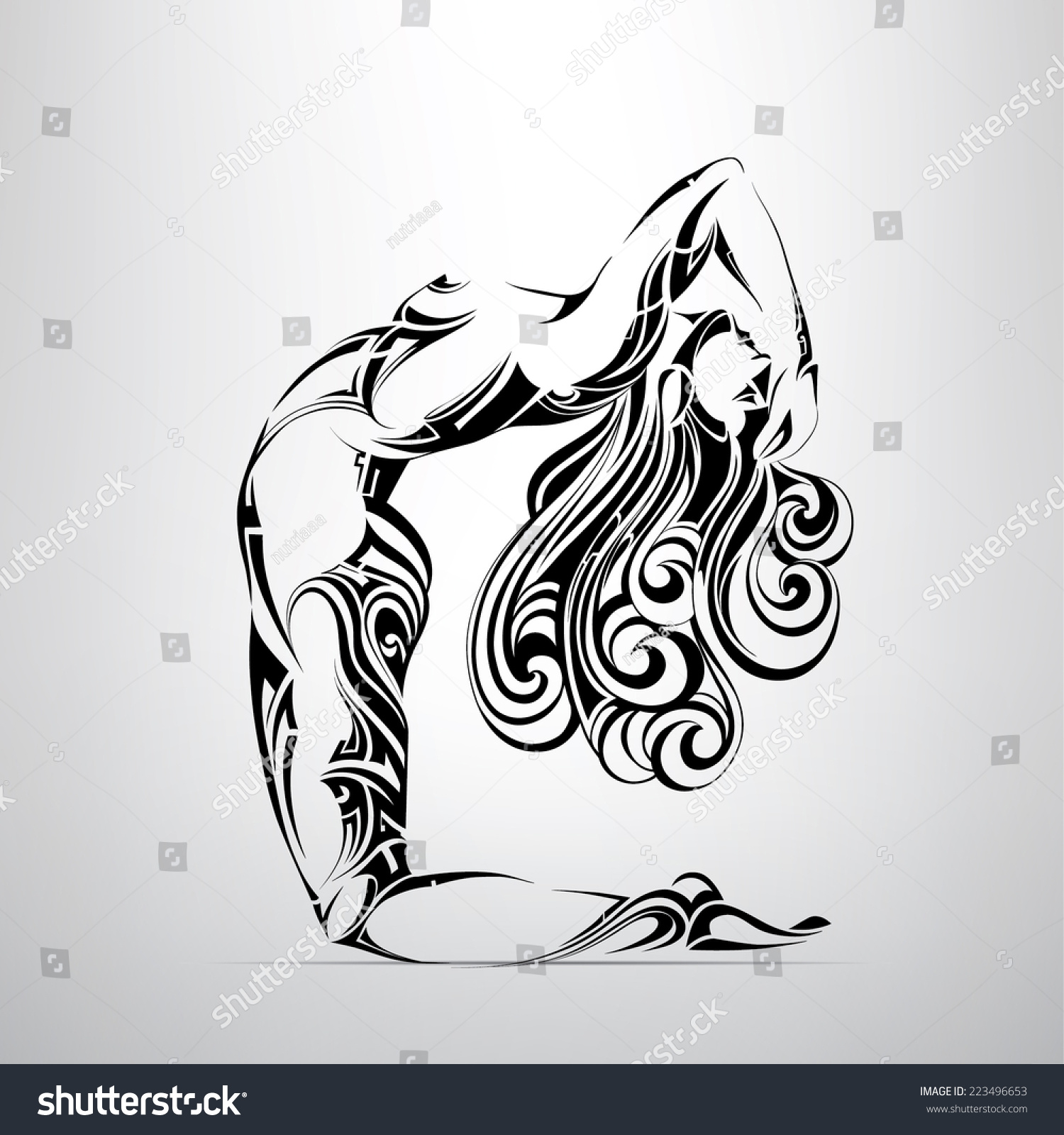 Girl Gymnast Ornament Stock Vector (Royalty Free) 223496653 | Shutterstock