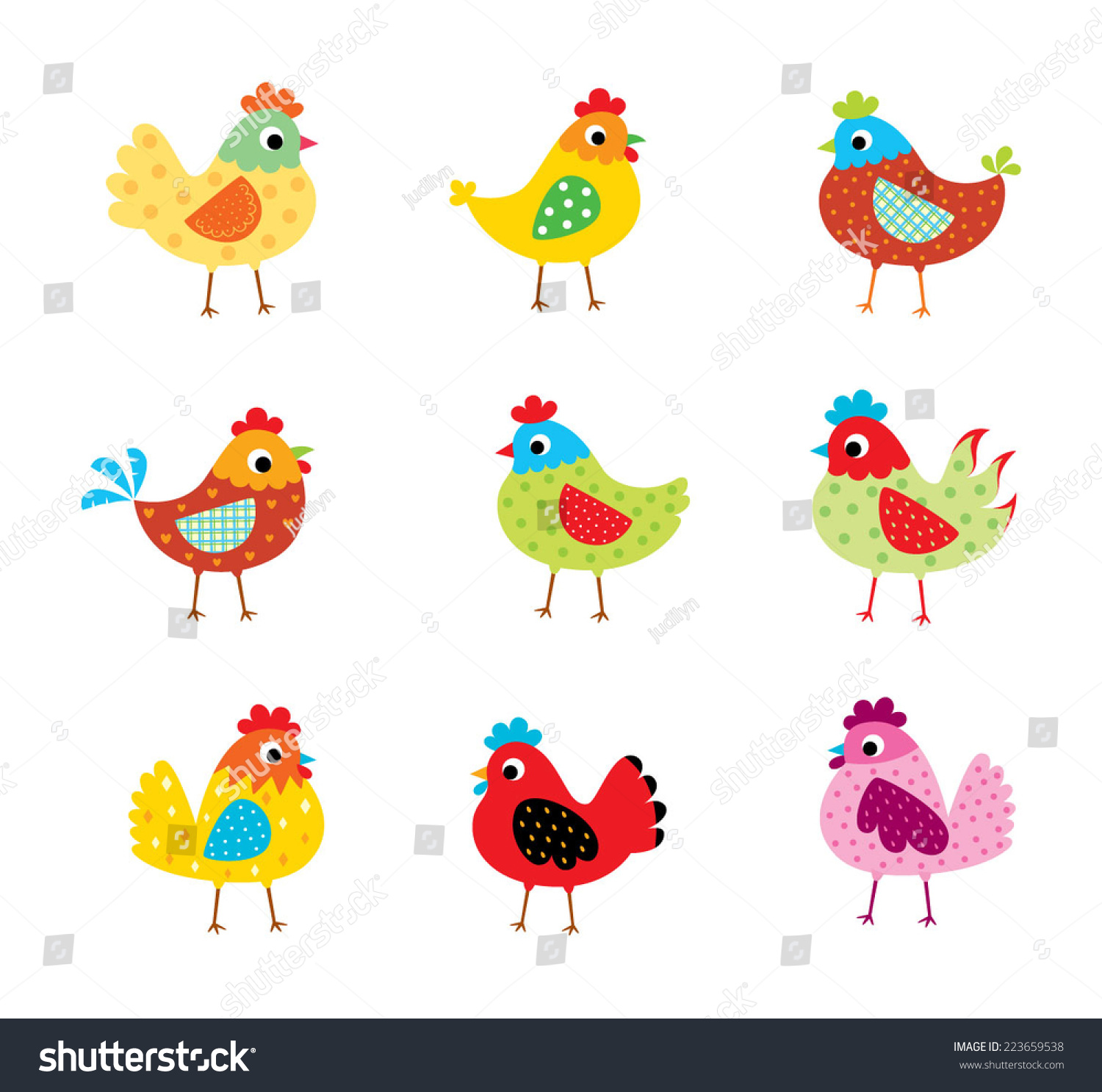 Cute Chicken Vector Stock Vector (Royalty Free) 223659538 | Shutterstock