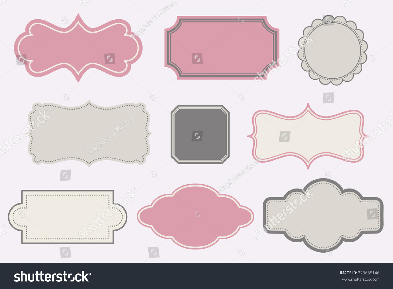 Set Decorative Vector Frames Stock Vector (Royalty Free) 223685146 ...