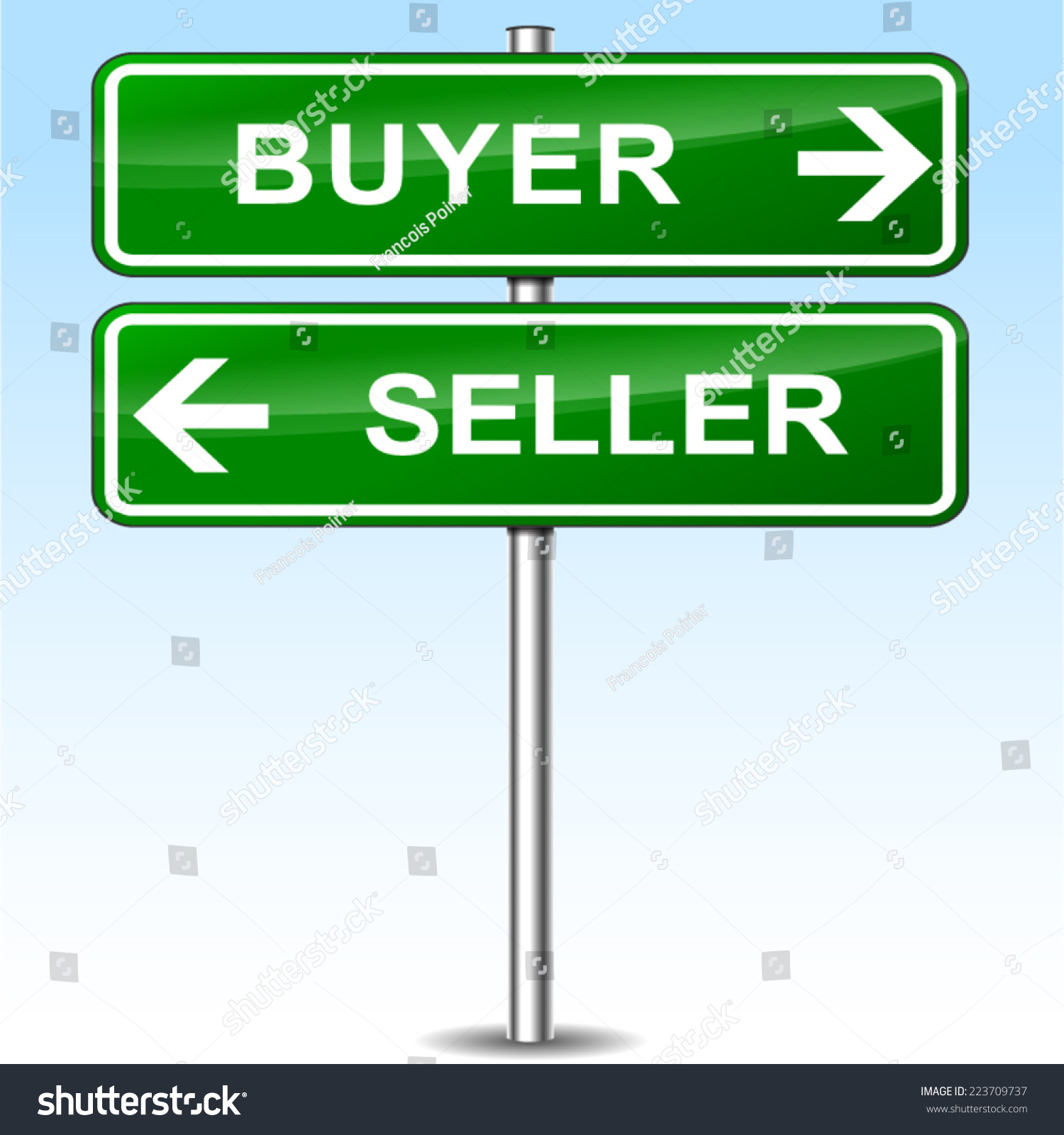 Illustration Buyer Seller Green Sign Stock Vector (Royalty Free ...