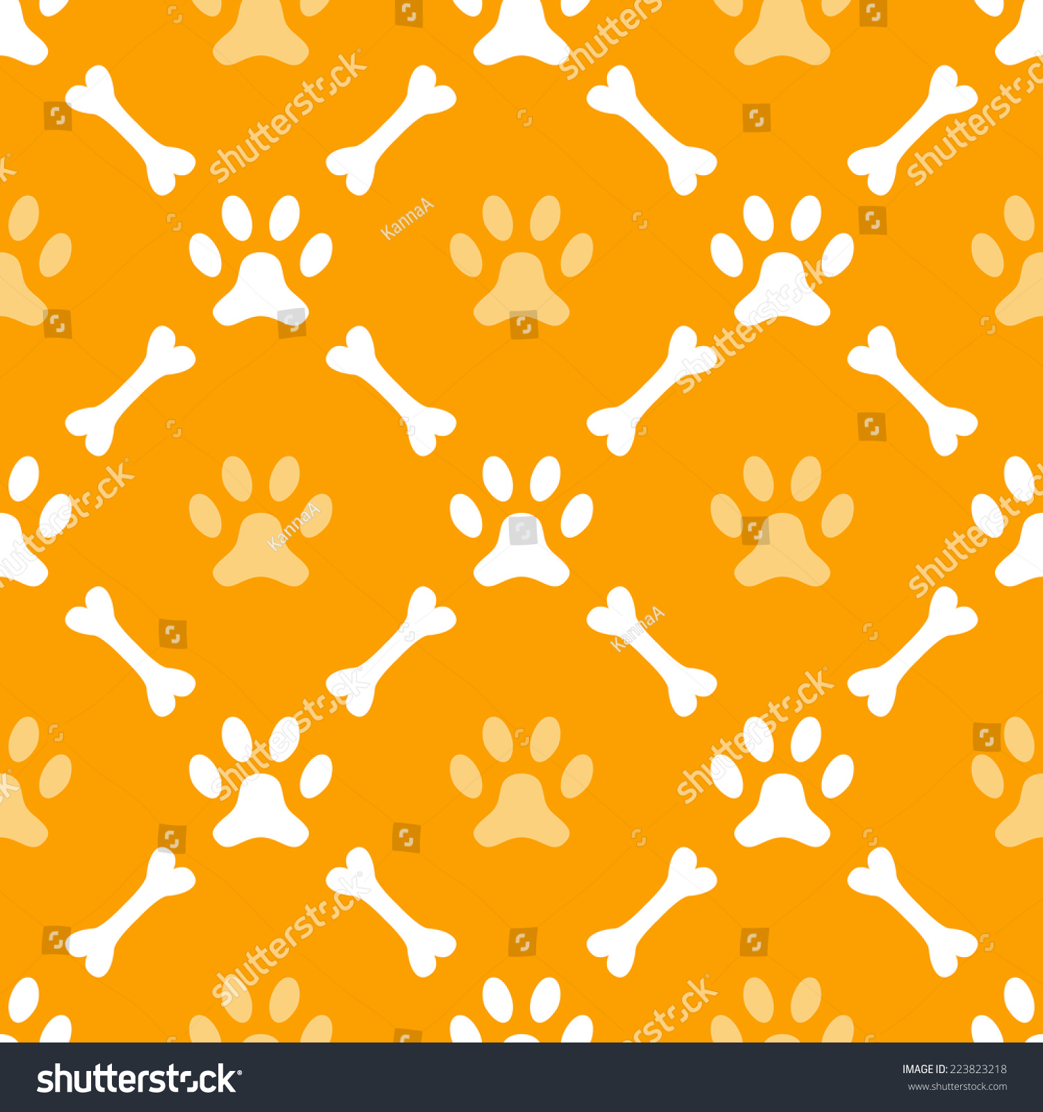 Animal Seamless Vector Pattern Paw Footprint Stock Vector (Royalty Free ...