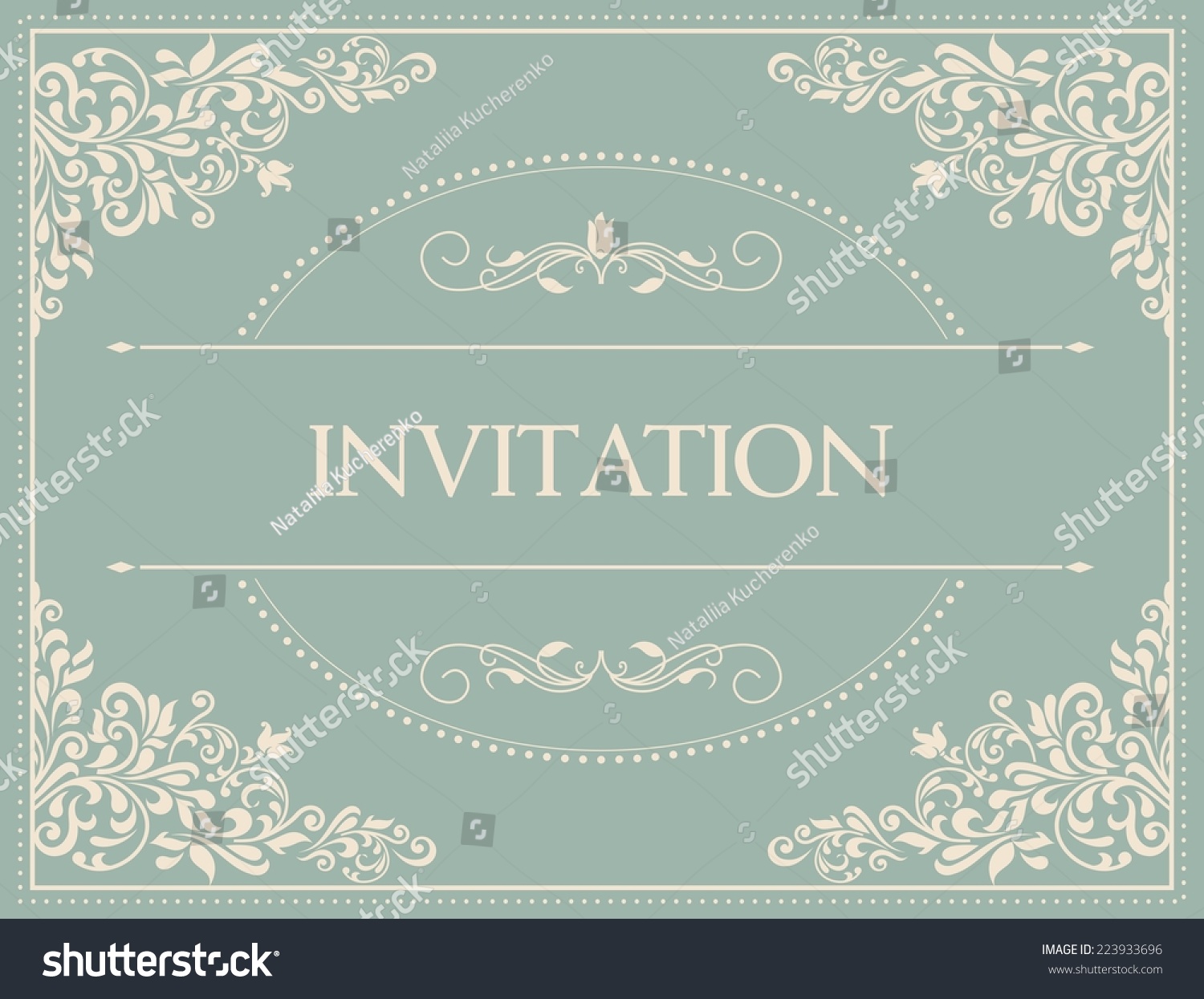 Retro Invitation Wedding Card Damask Background Stock Vector (Royalty ...