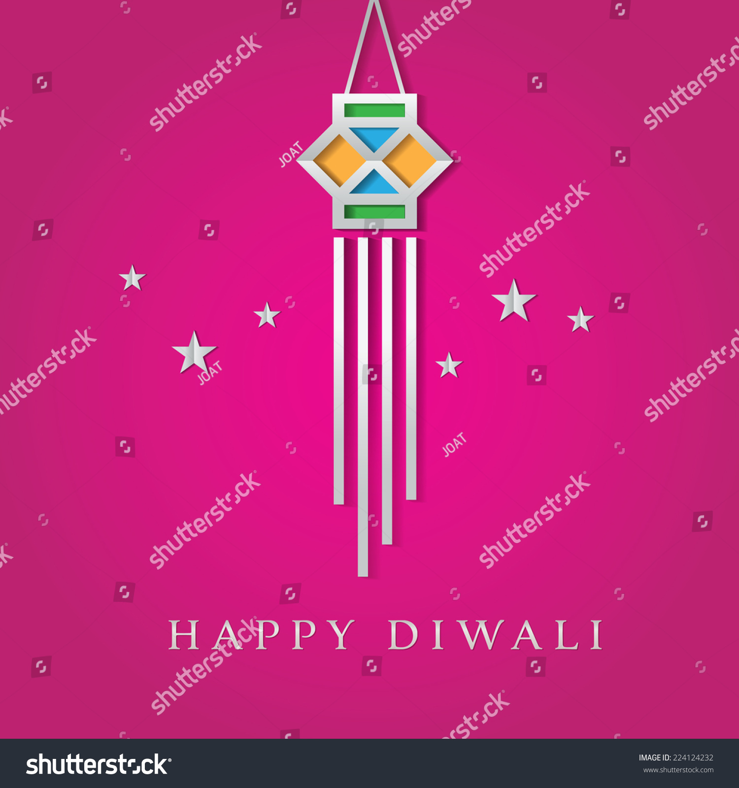 Diwali Lantern Vector Graphic Greeting Card Stock Vector (Royalty Free ...