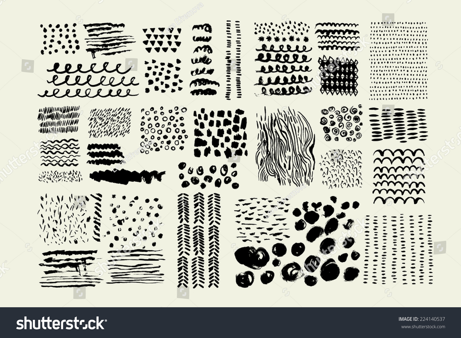 Hand Drawn Textures Made Ink Vector Stock Vector (Royalty Free ...