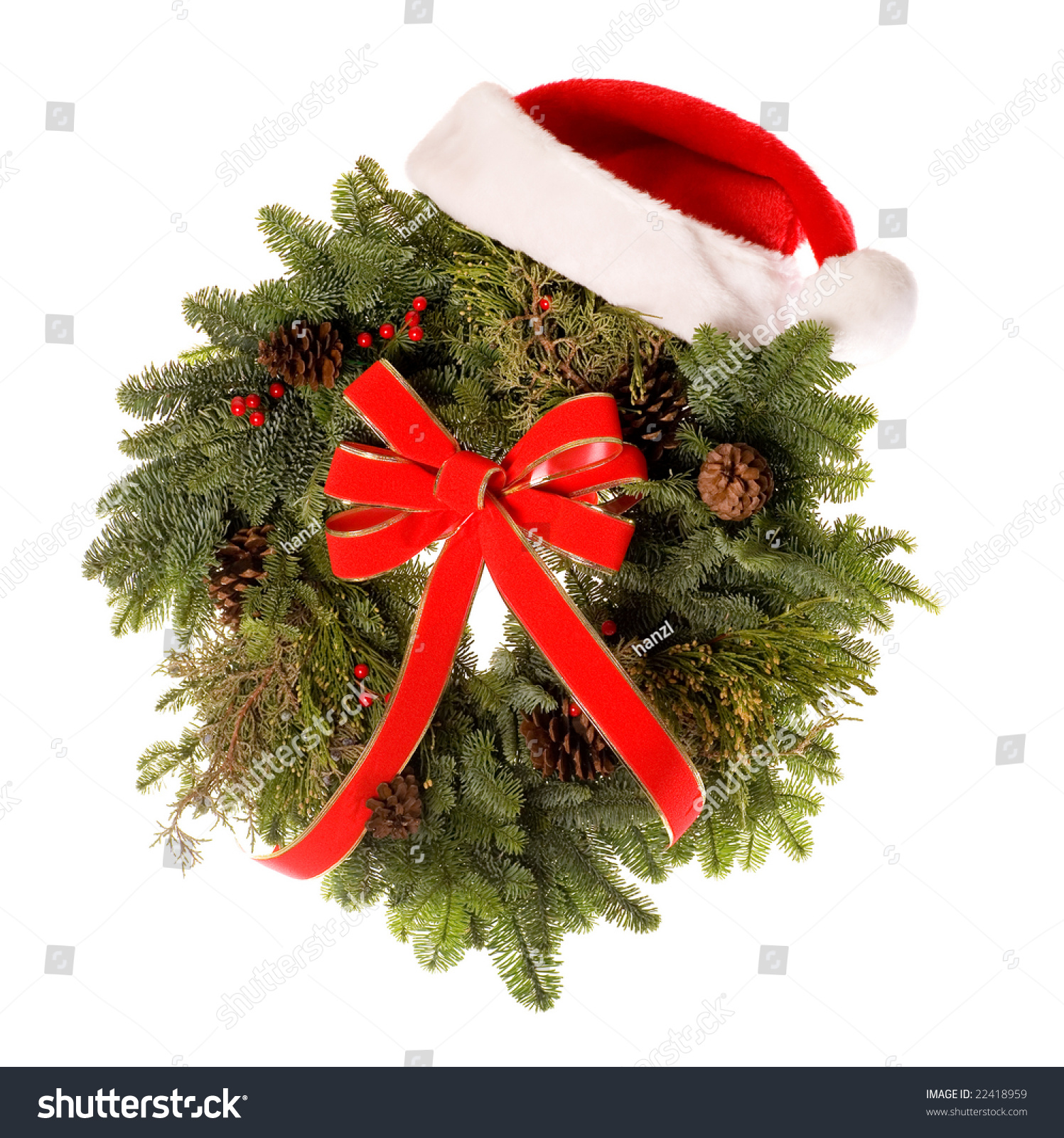 wreath with santa hat