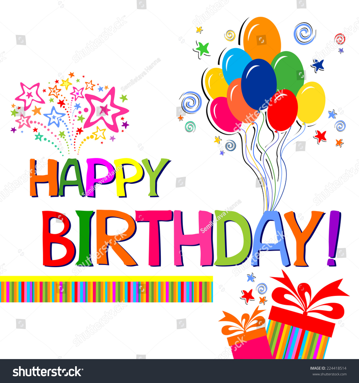 Happy Birthday Card Celebration Background Birthday Stock Vector ...