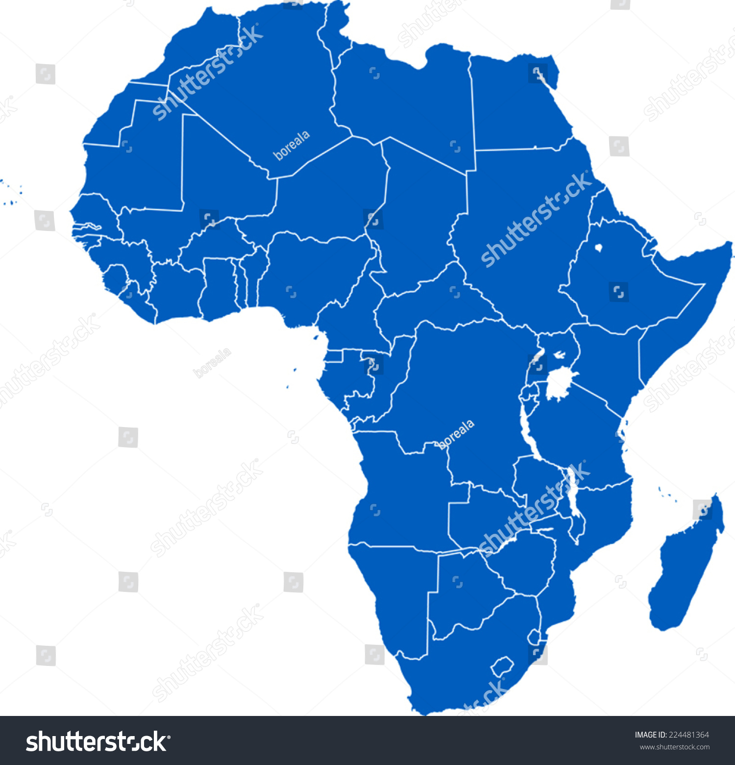 Africa Map Stock Vector (Royalty Free) 224481364 | Shutterstock