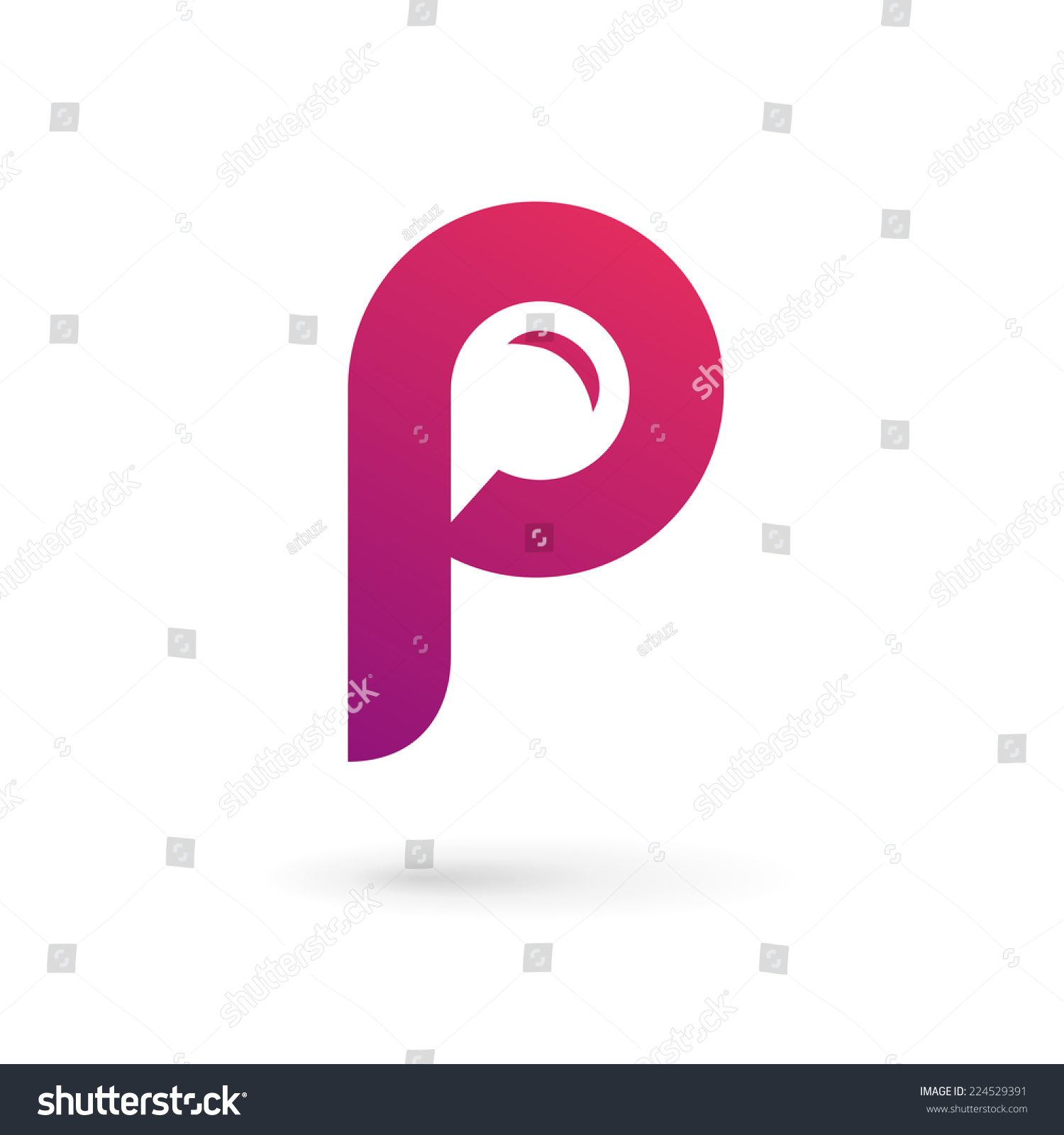 Letter P Speech Bubble Logo Icon Stock Vector (Royalty Free) 224529391 ...