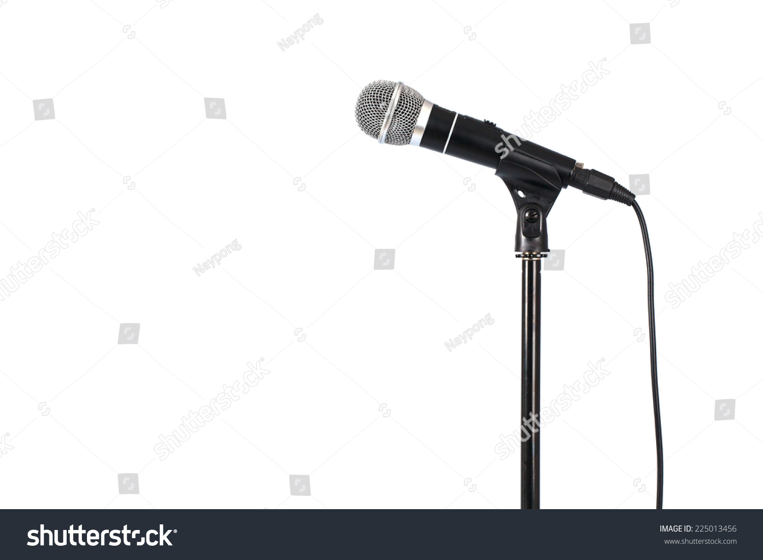 Microphone On Stand On White Background Stock Photo 225013456 ...