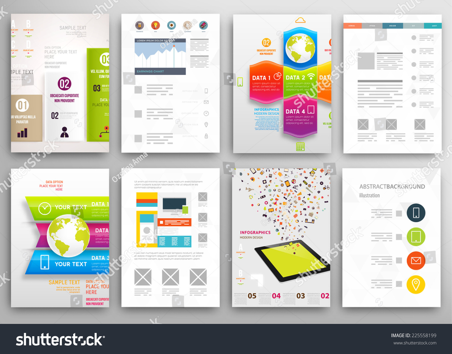 Set Flyer Brochure Design Templates Geometric Stock Vector (Royalty ...