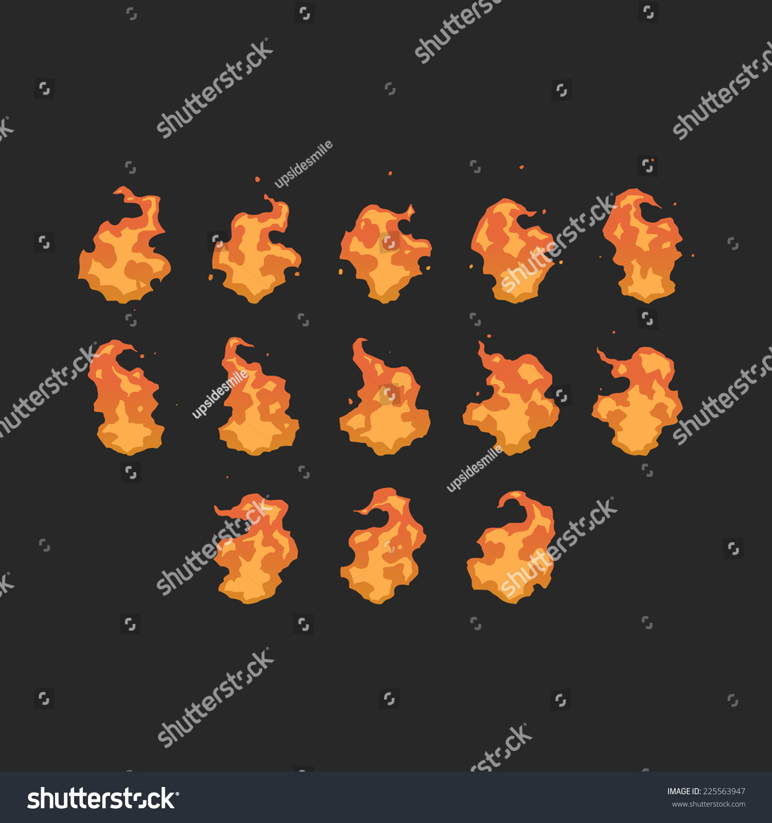 Animation Fire Stock Vector Royalty Free 225563947 Shutterstock   Stock Vector Animation Fire 225563947 