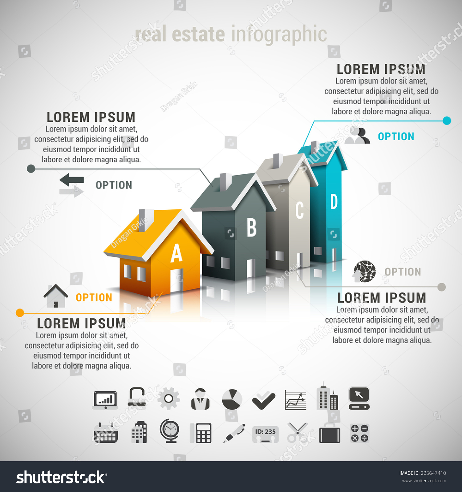 Vector Illustration Real Estate Infographic Made Stock Vector (Royalty ...