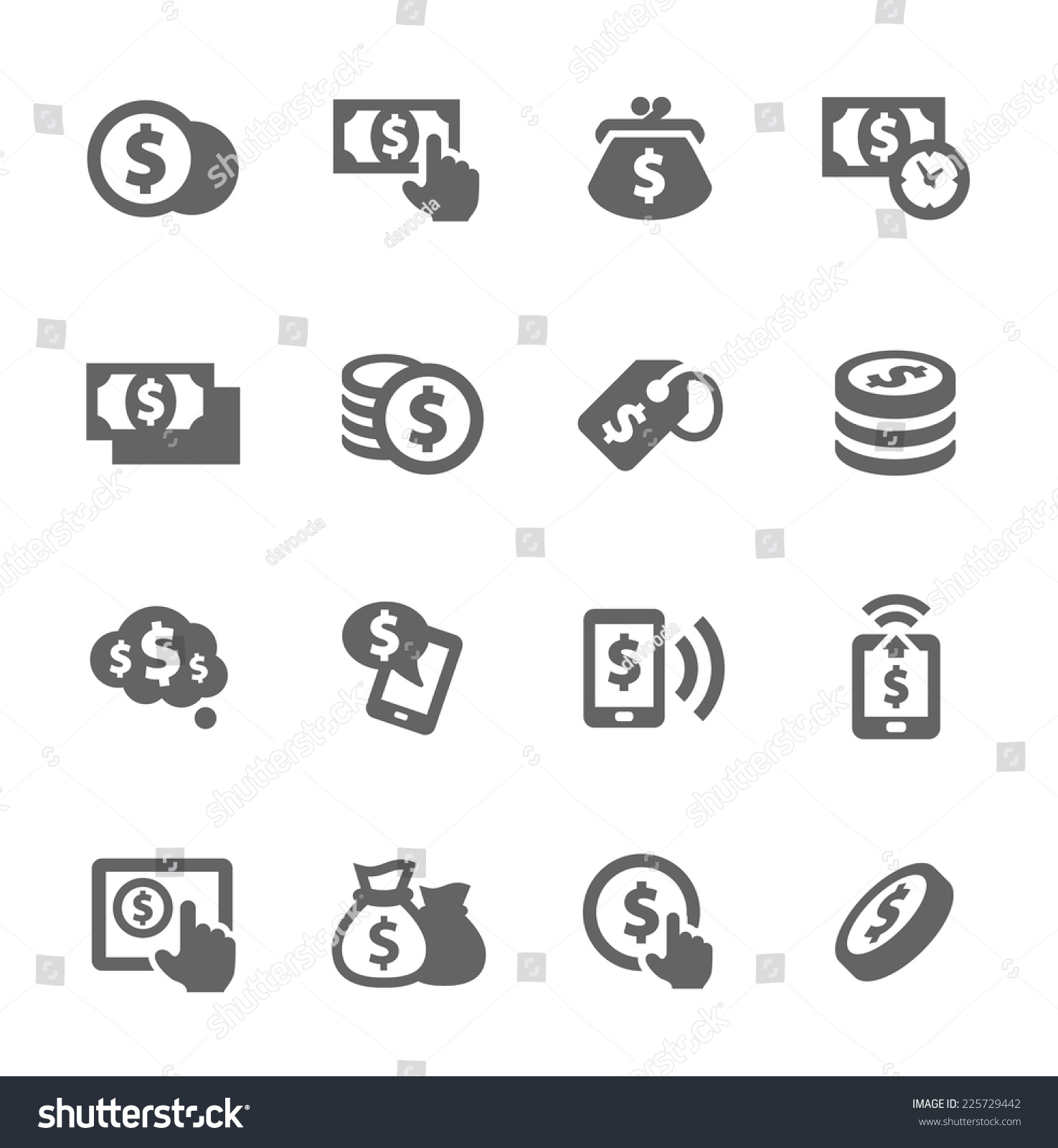 Simple Set Money Related Vector Icons Stock Vector (Royalty Free ...