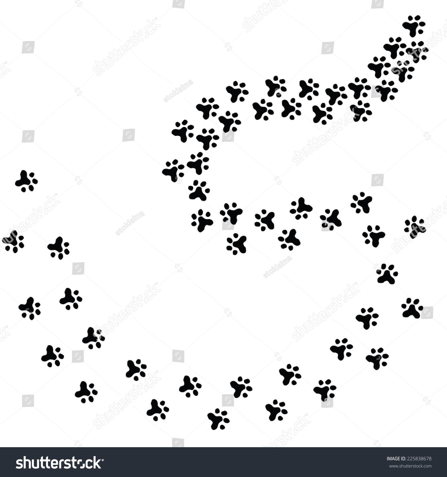 Animal Path Paw Print Vector Illustration Stock Vector (Royalty Free ...