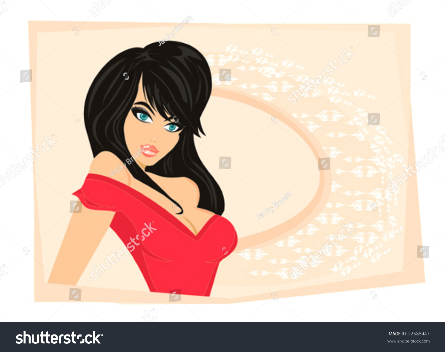 Beautiful Sexy Girl Red Dress Stock Vector Royalty Free 22588447 Shutterstock 6022