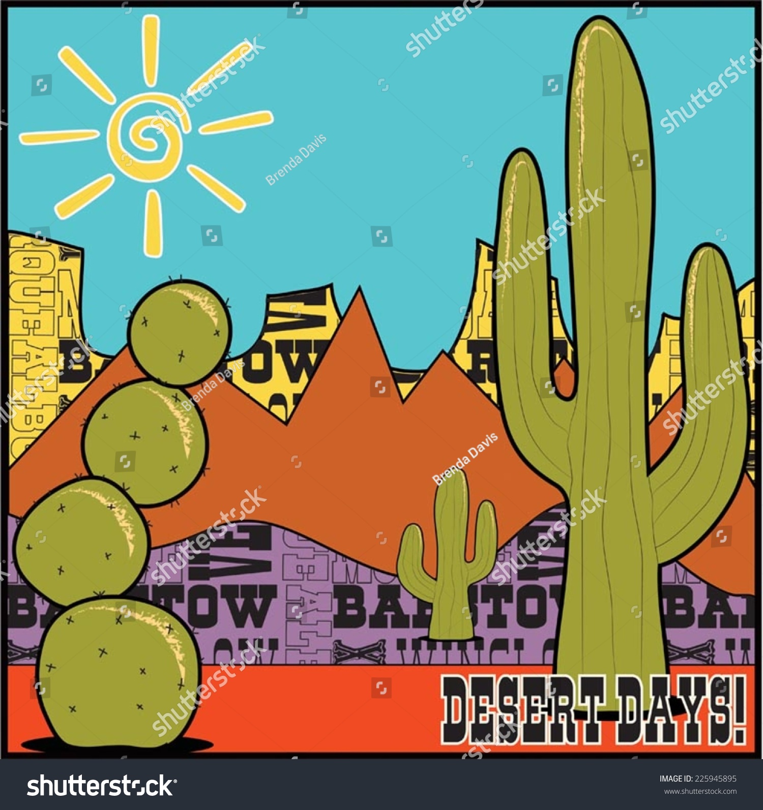 Desert Days Page Stock Vector (Royalty Free) 225945895 Shutterstock