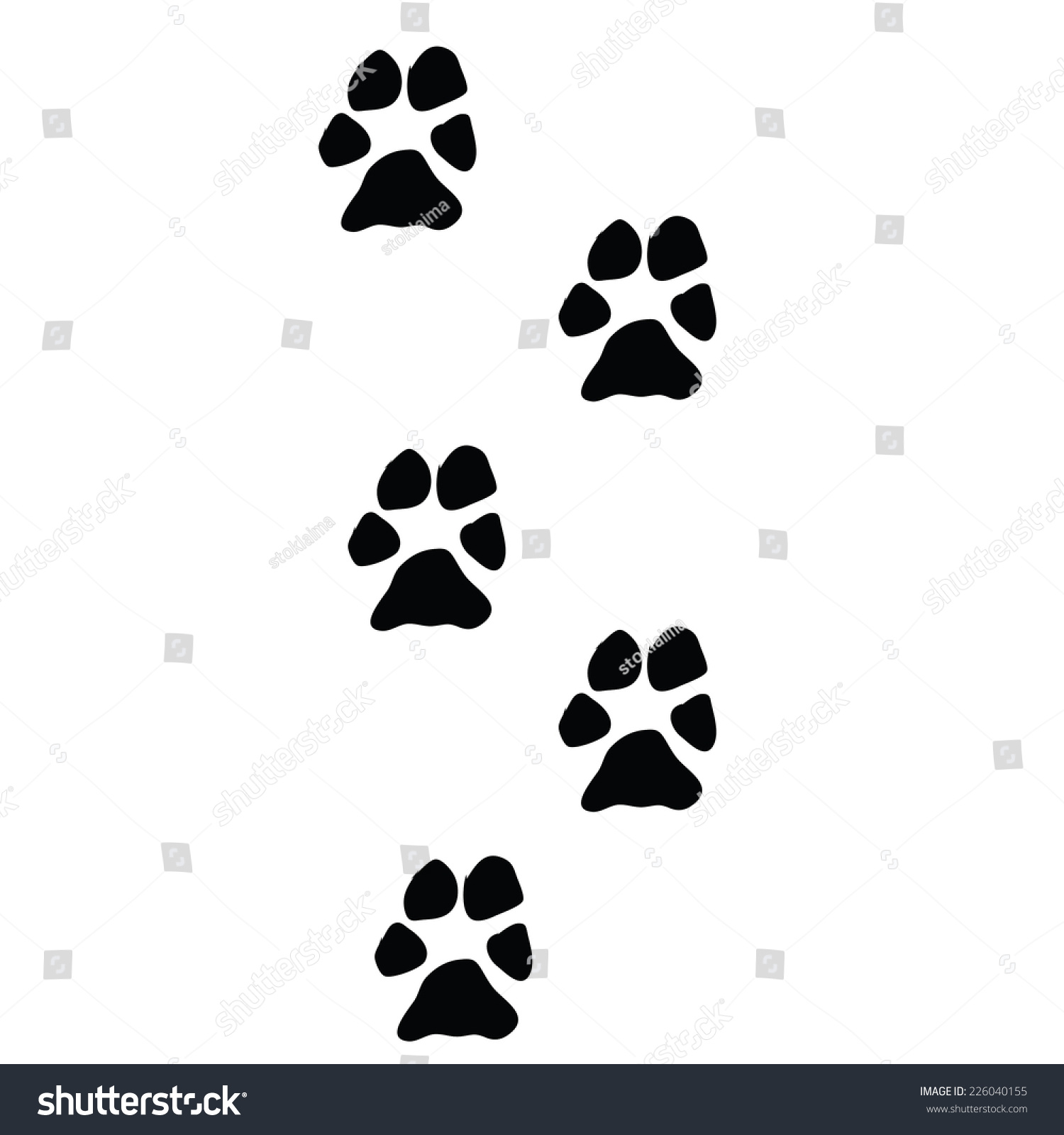 Animal Dog Paw Print Vector Illustration Stock Vector (Royalty Free ...