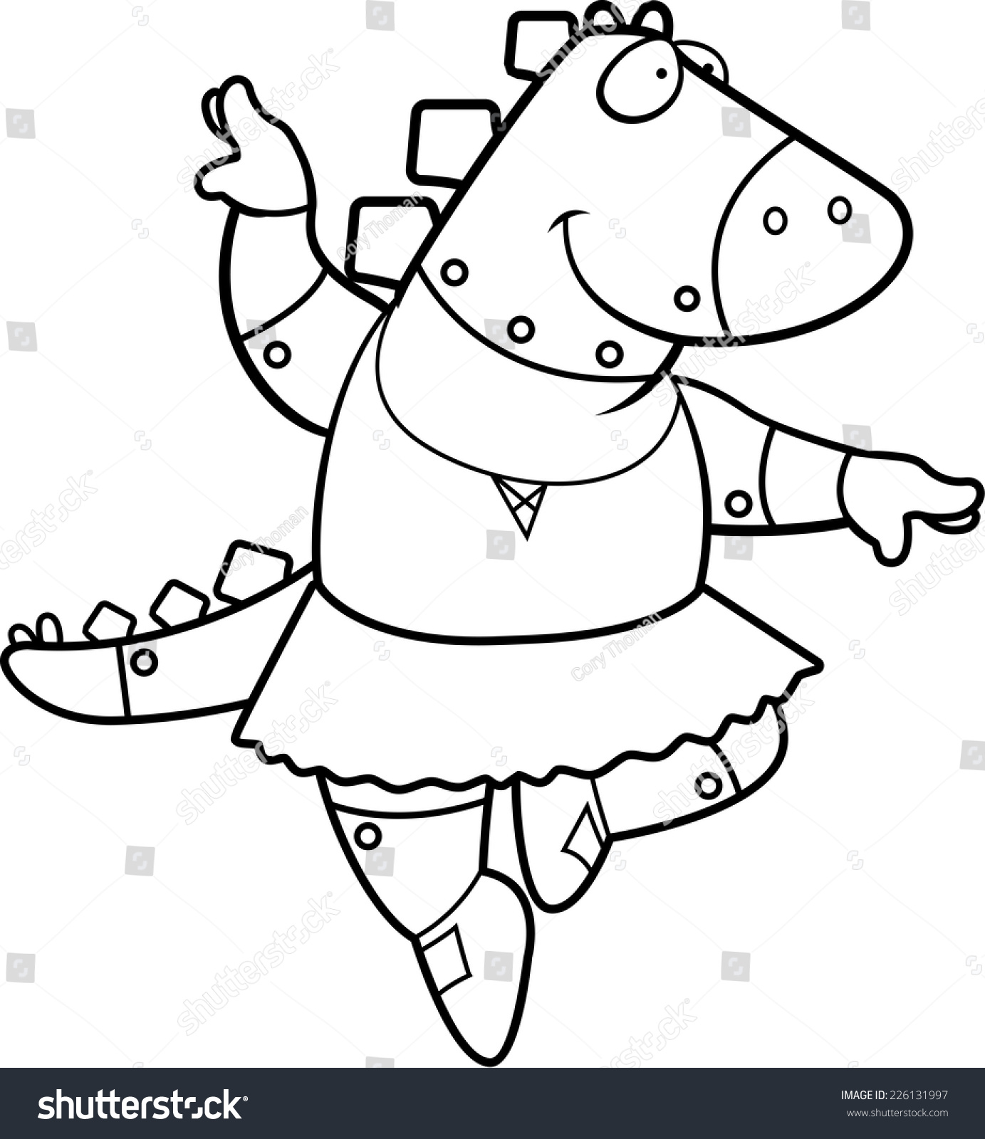 Cartoon Illustration Robot Stegosaurus Dinosaur Ballerina Stock Vector Royalty Free 226131997 8235