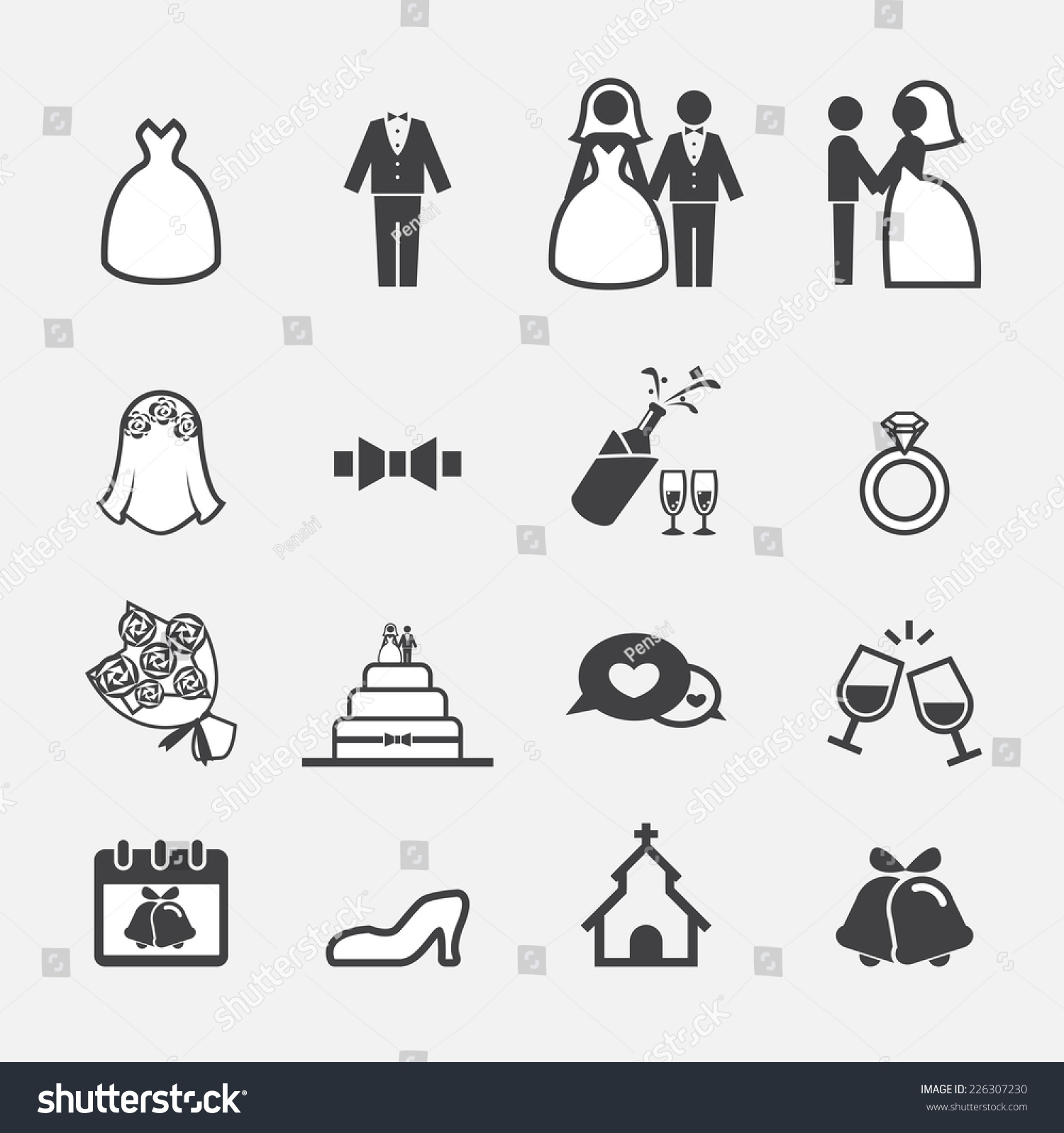 Wedding Icon Stock Vector Royalty Free 226307230 Shutterstock