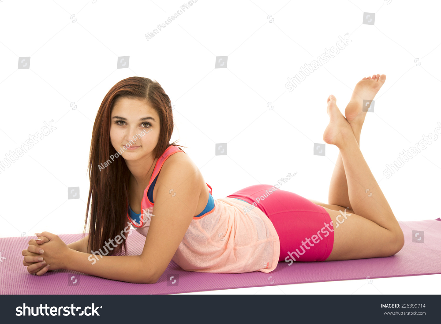 Woman Laying On Her Stomach Her Stockfoto Shutterstock