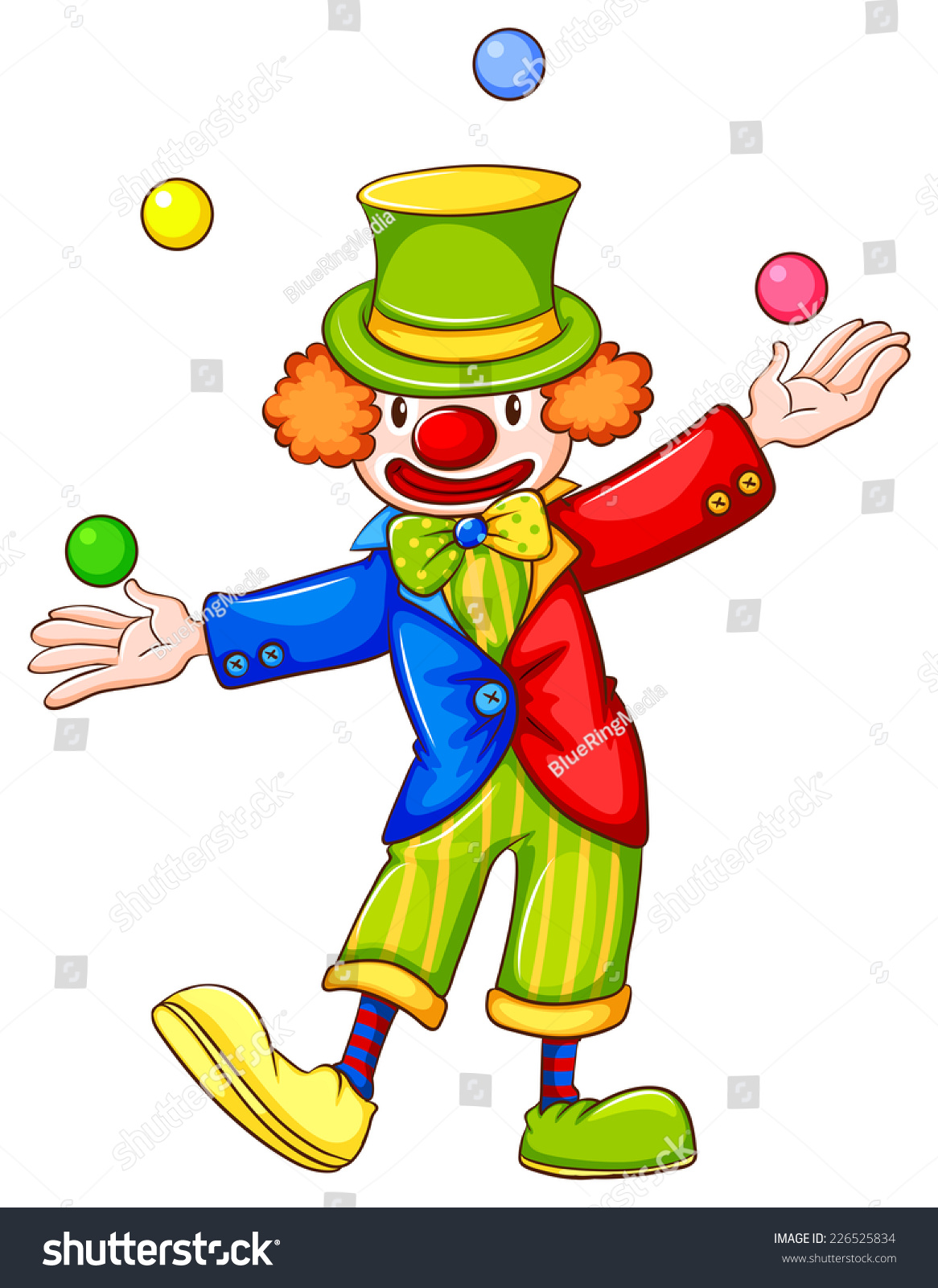 Illustration Drawing Clown Juggling On White Stock Vector (Royalty Free ...