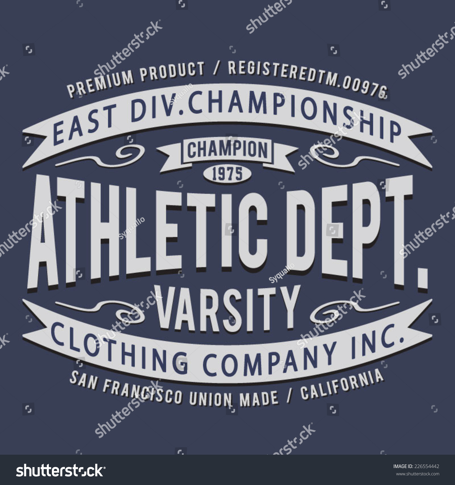 Sport Athletic Typography College Tshirt Graphics Stock Vector (Royalty ...