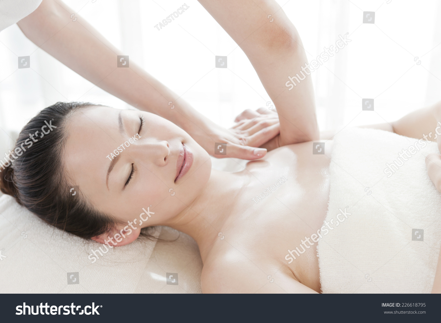 Japanese Woman Receiving Oil Massage image