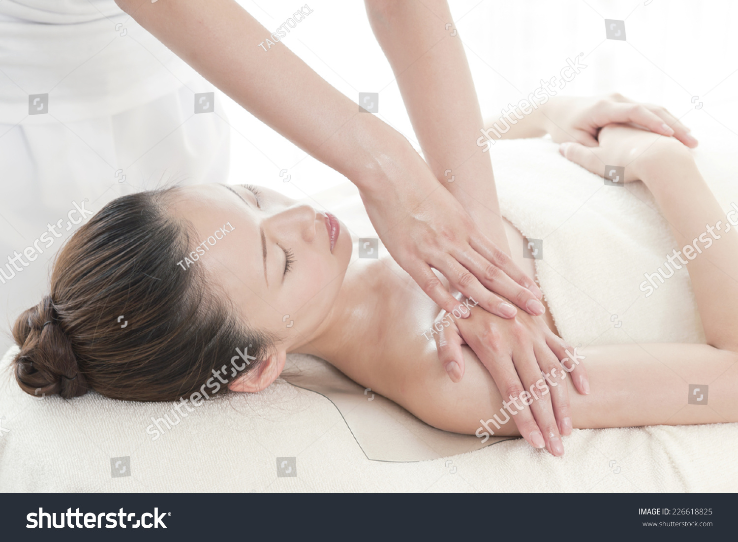 Japanese Woman Receiving Oil Massage picture