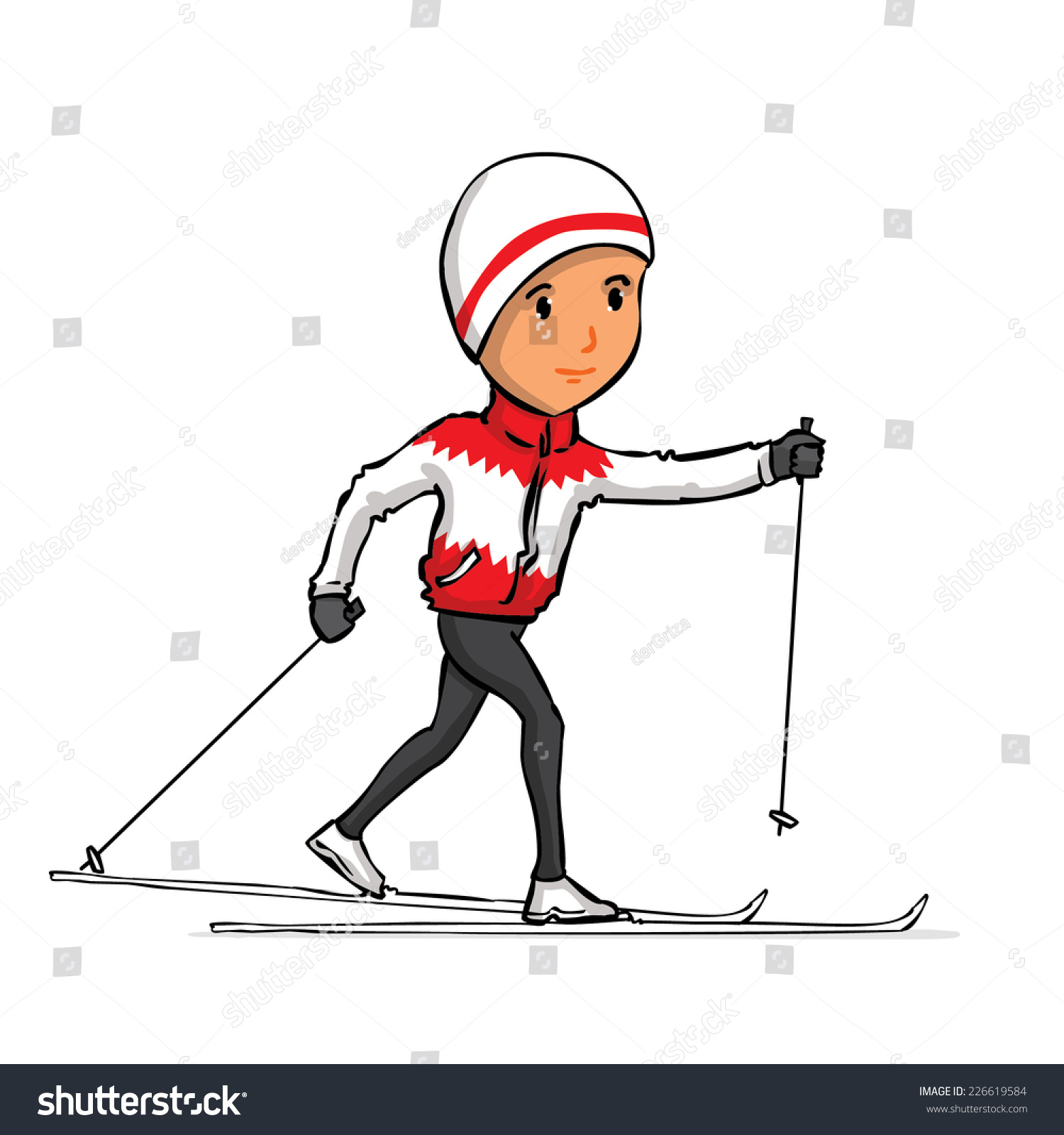 Рисовать лыжника на финише