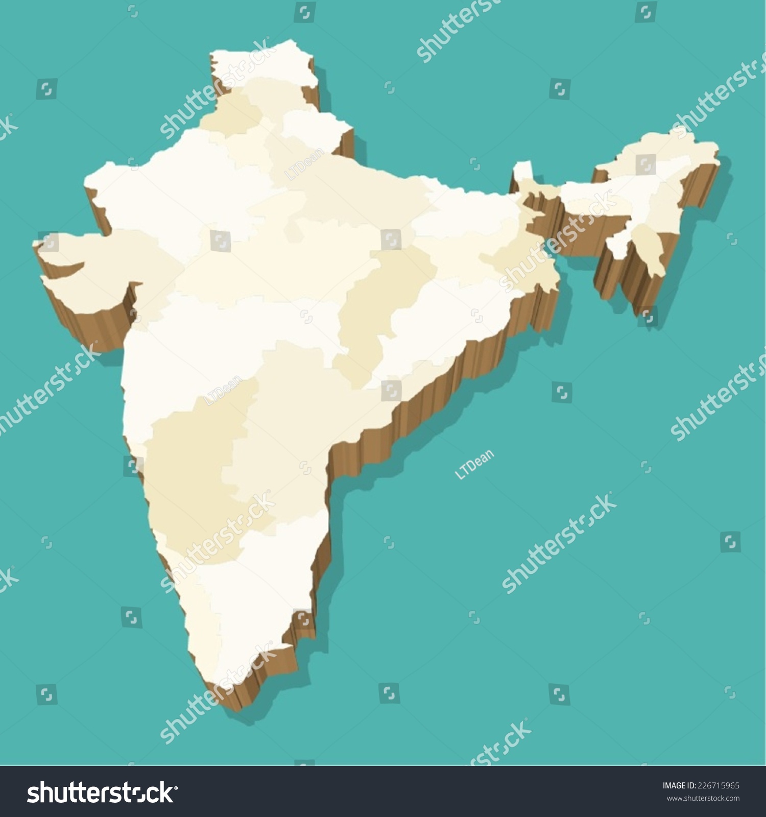 India Map Vector Three Dimensional Stock Vector (Royalty Free ...