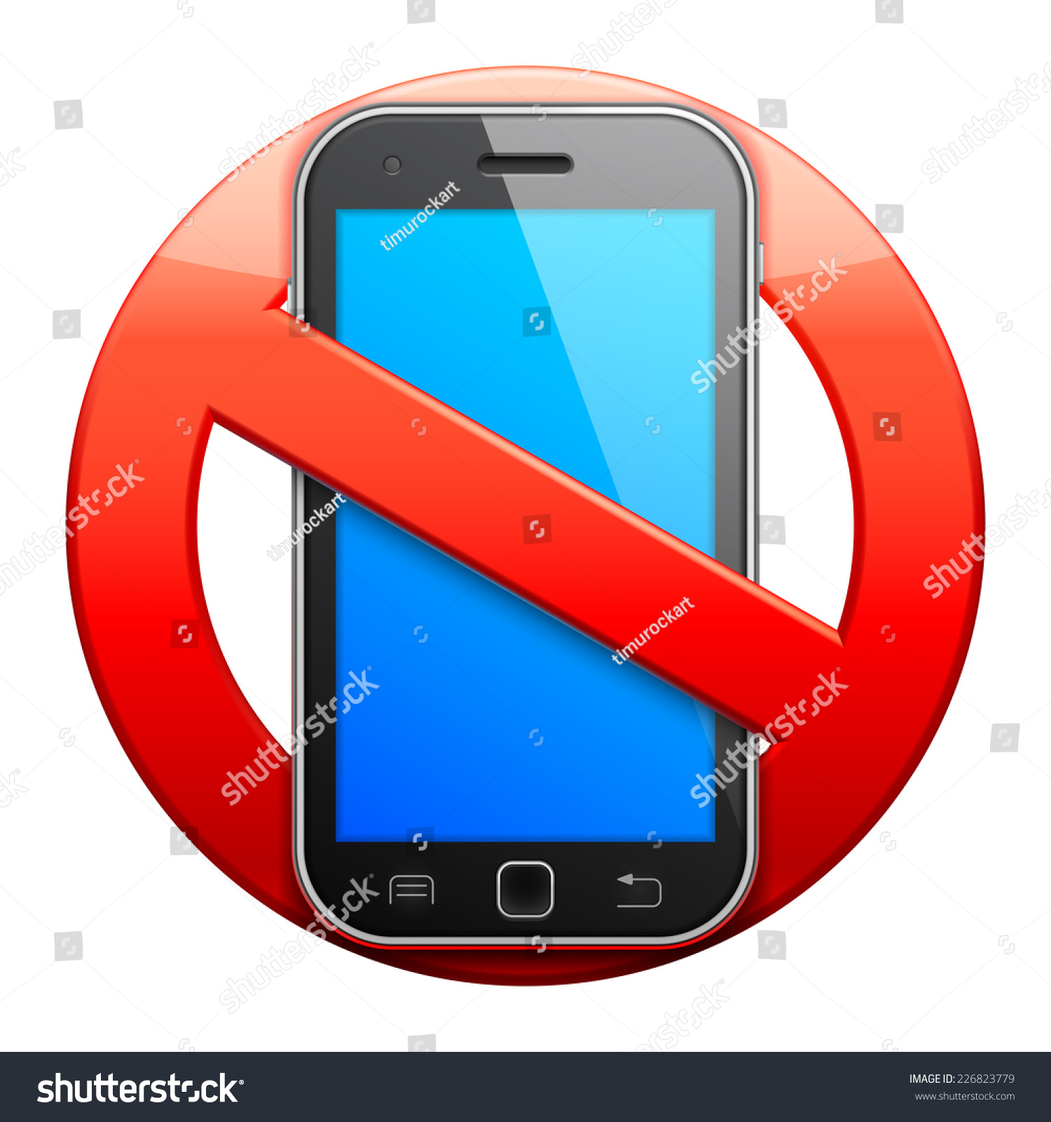 No Cell Phone Sign Stock Vector (Royalty Free) 226823779 | Shutterstock