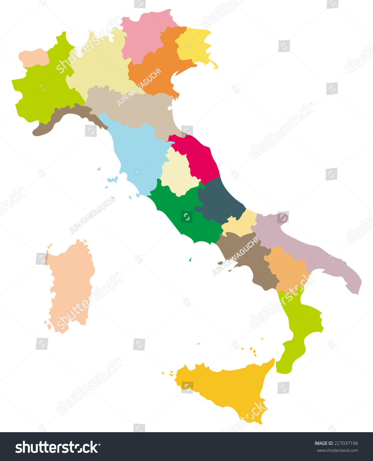 Simple Map Italy Stock Vector Royalty Free 227037196 Shutterstock Stock Vector A Simple Map Of Italy 227037196
