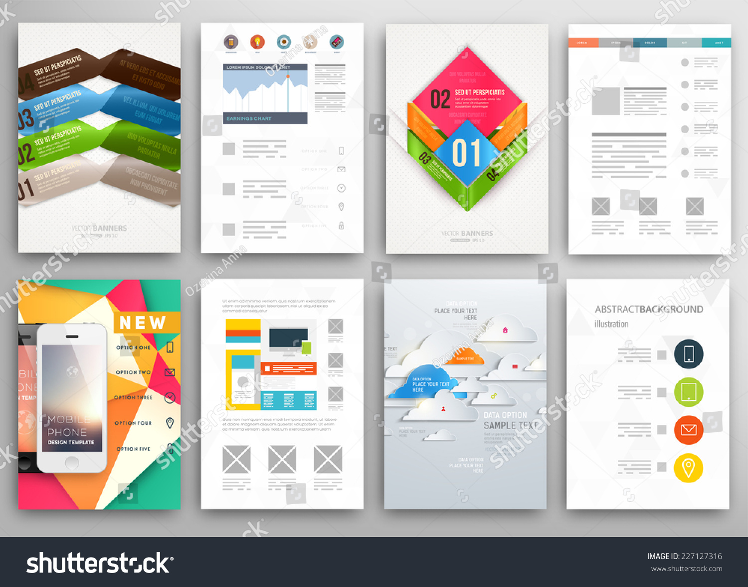 Set Flyer Brochure Design Templates Geometric Stock Vector (royalty 