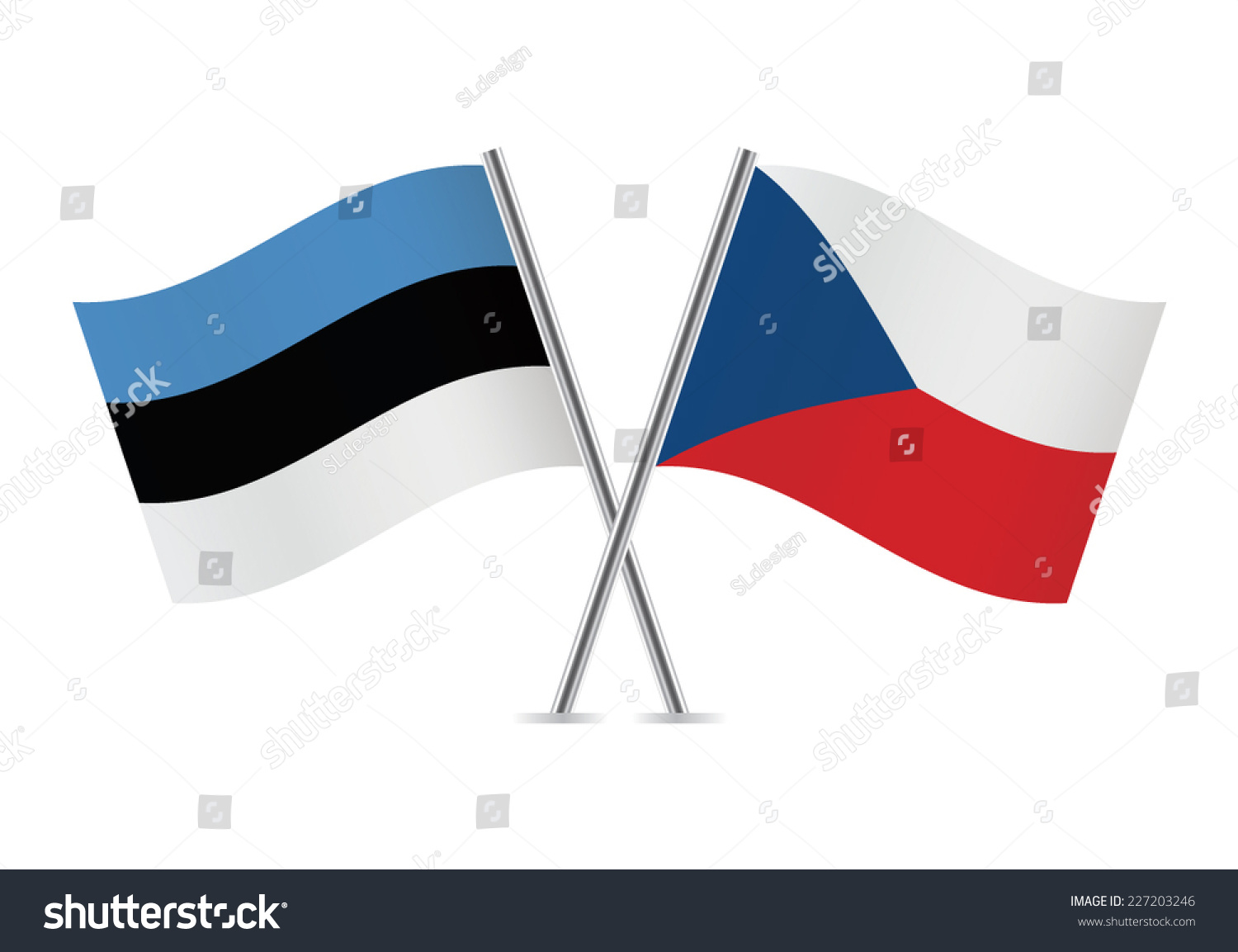 Czech Estonian Flags Vector Illustration Stock Vector (Royalty Free ...