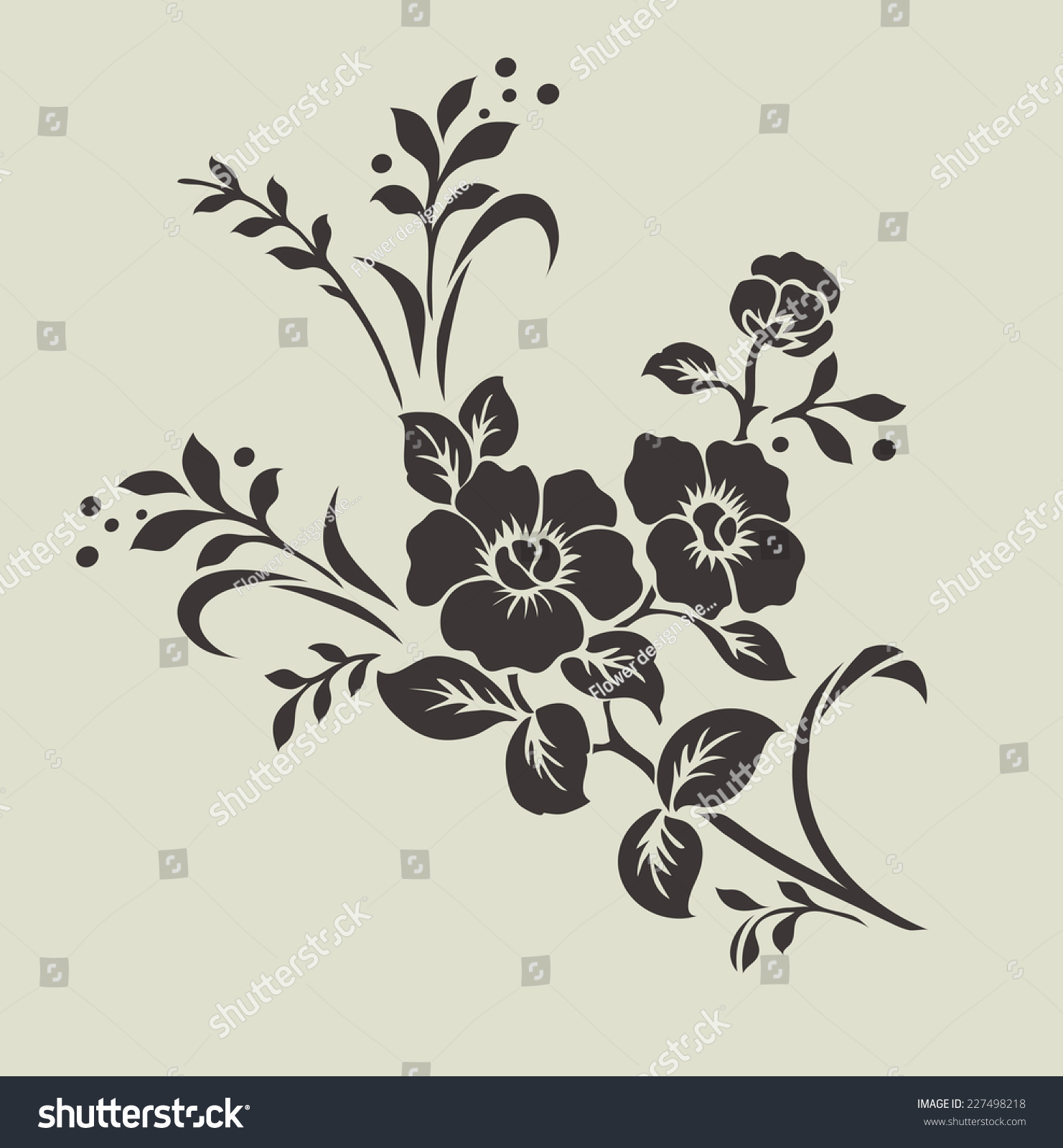 Flower Motif Design Stock Vector (Royalty Free) 227498218 | Shutterstock