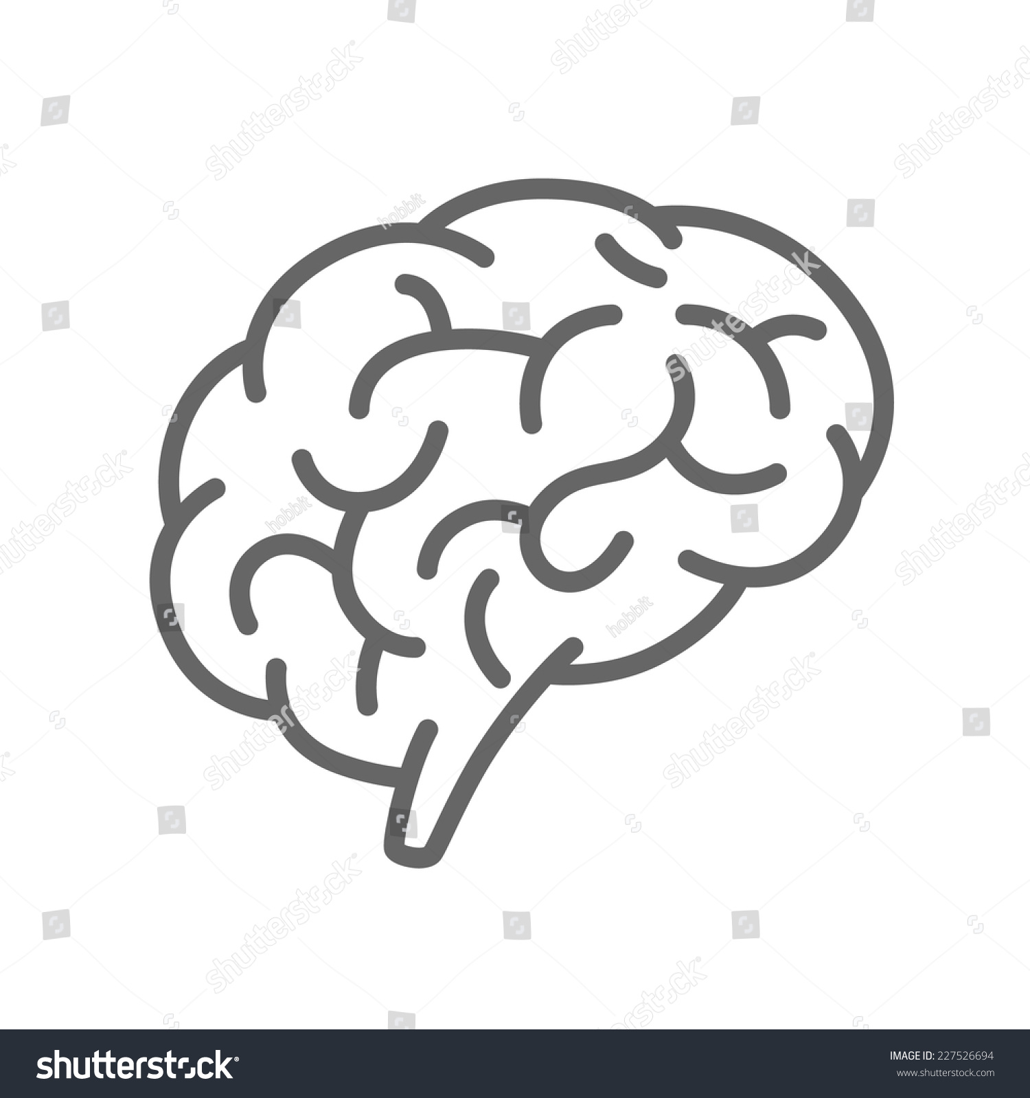 Silhouette Brain On White Background Brain Stock Vector (Royalty Free ...