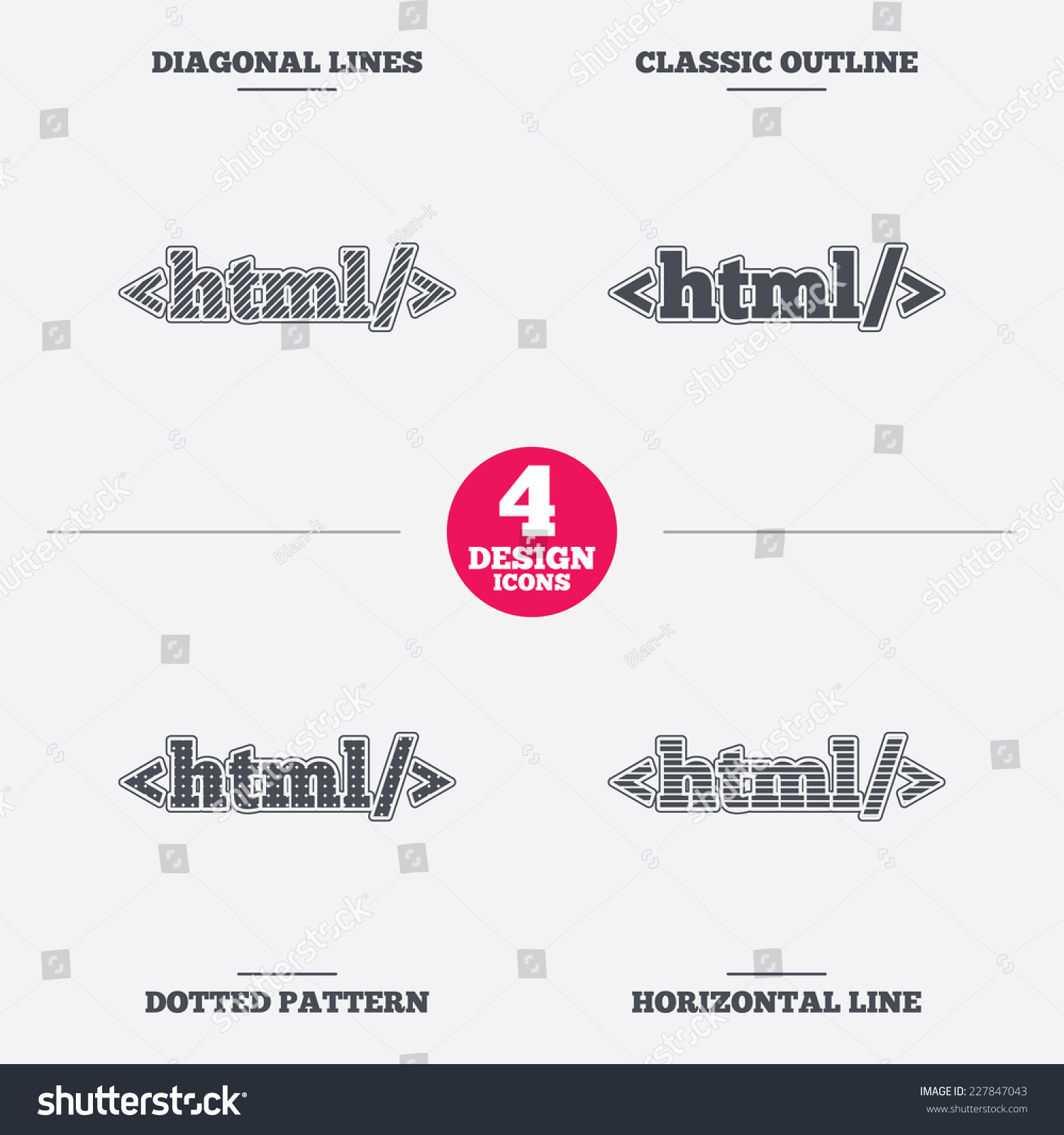 Html Sign Icon Markup Language Symbol Stock Vector (Royalty Free ...