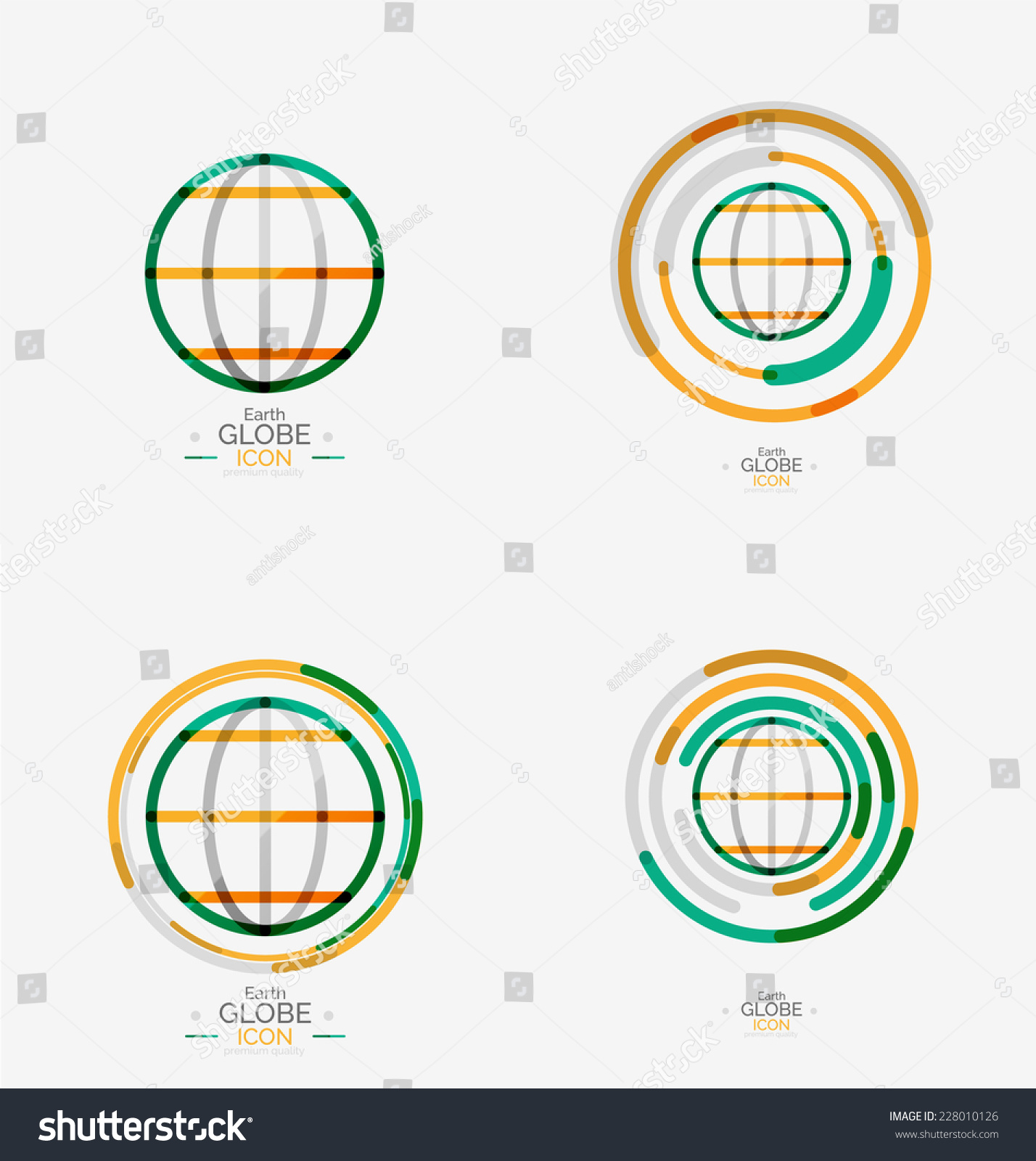 World Globe Logo Stamp Minimal Line Stock Vector (Royalty Free ...