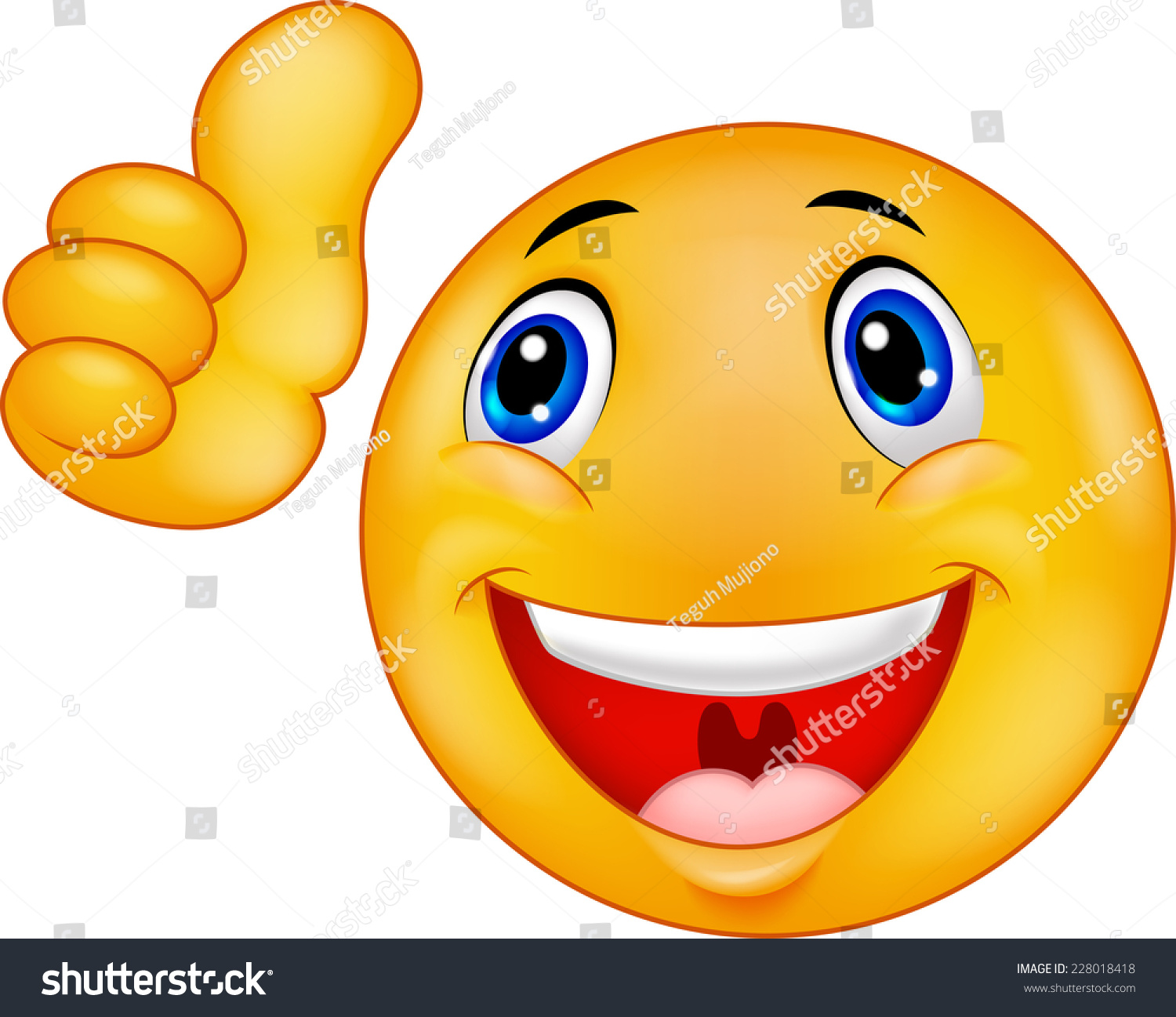 Happy Smiley Emoticon Giving Thumbs Stock Illustration 228018418 ...