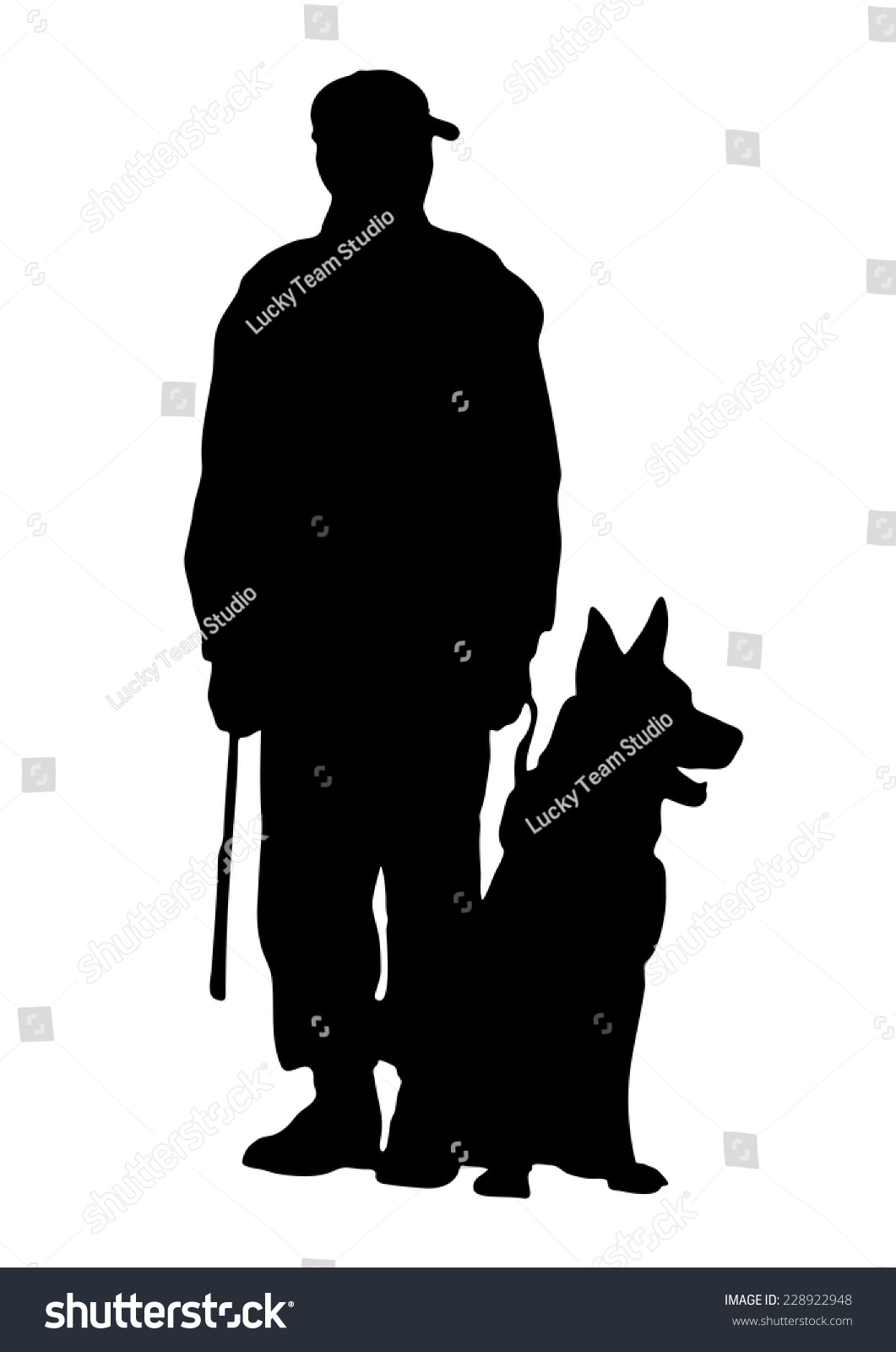 Vector Silhouette Dog Trainer Stock Vector (Royalty Free) 228922948 ...
