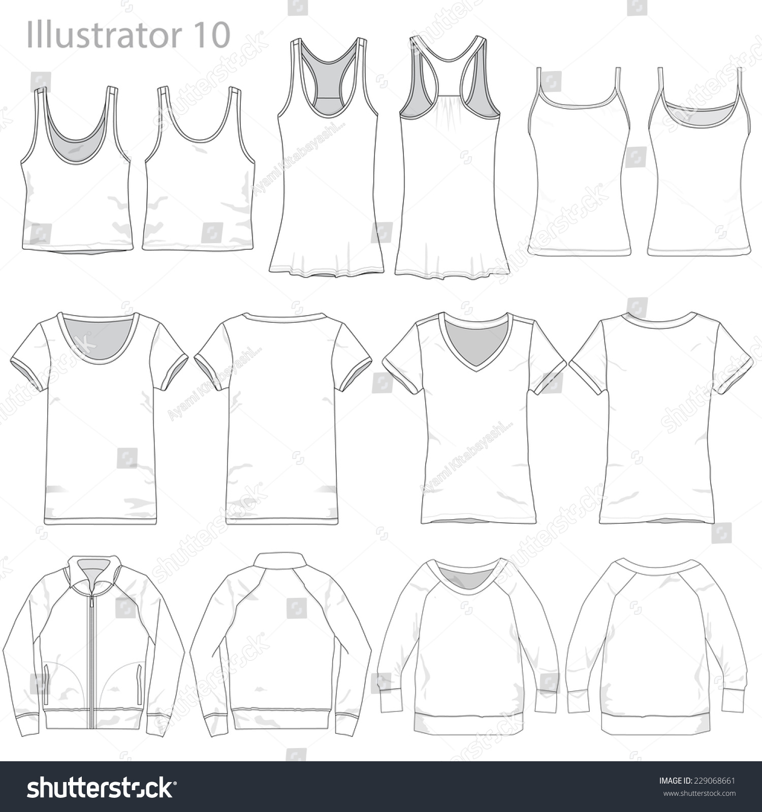 Vector Illustration Various Clothing Garments Stock Vector (Royalty ...