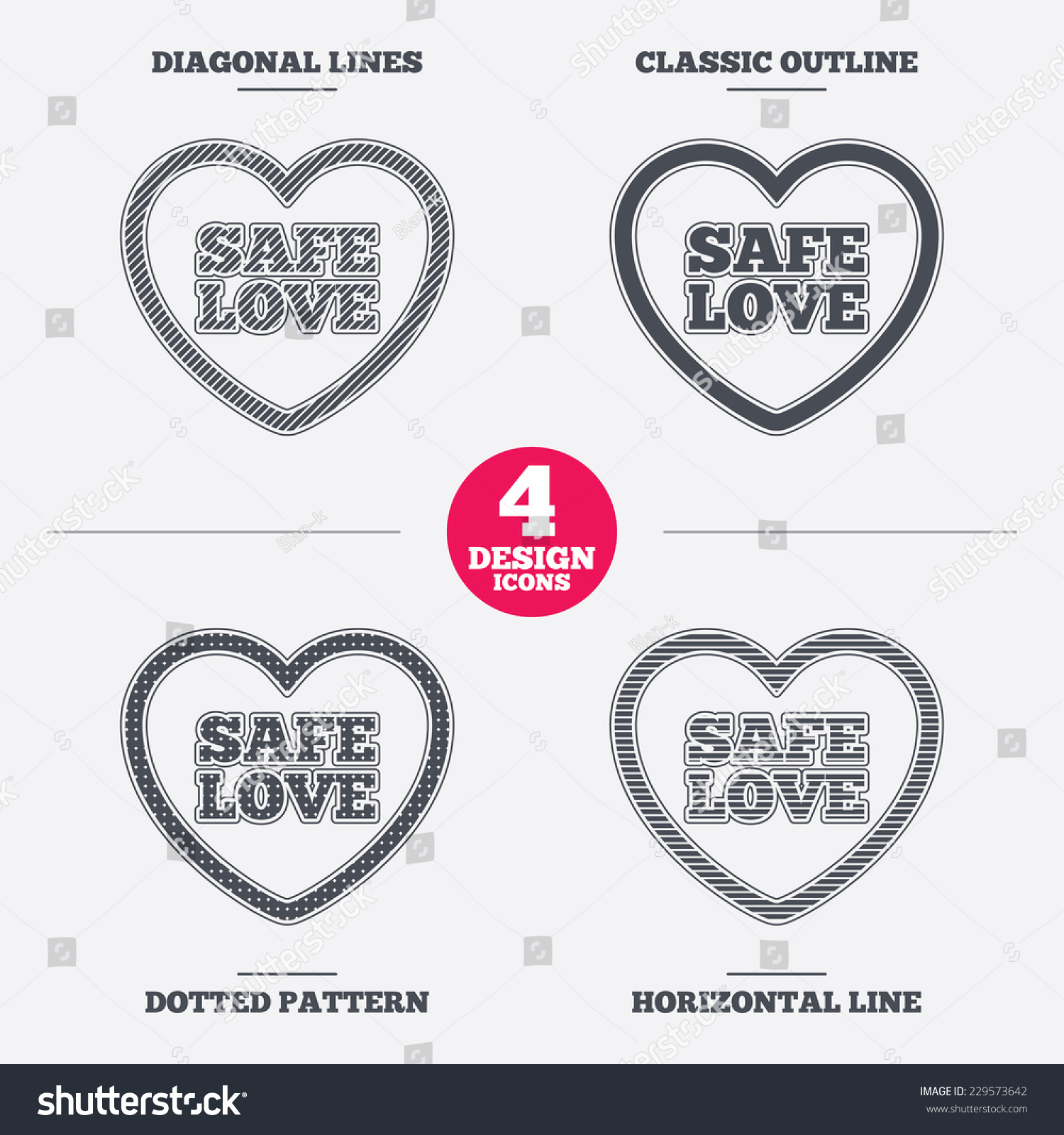 Safe Love Sign Icon Safe Sex Stock Vector Royalty Free 229573642 Shutterstock