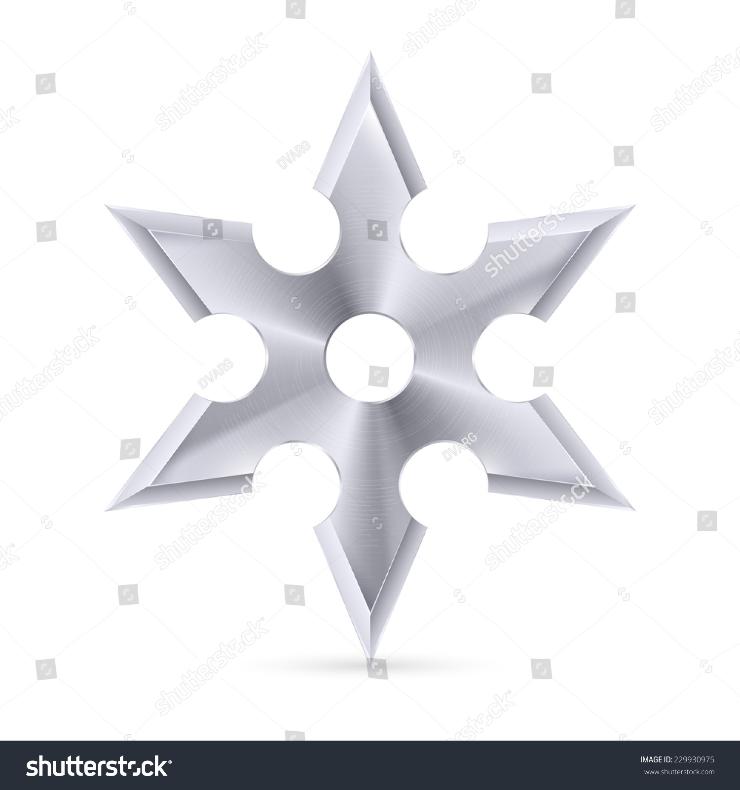 Raster Version Metal Shuriken Six Tips Stock Illustration 229930975 ...