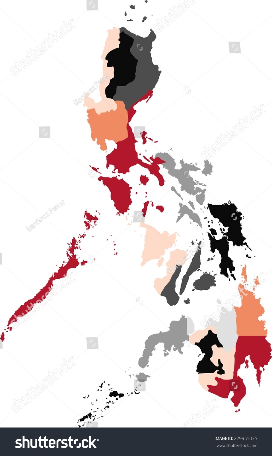 Philippines Political Map Pastel Colors Stock Vector (Royalty Free ...