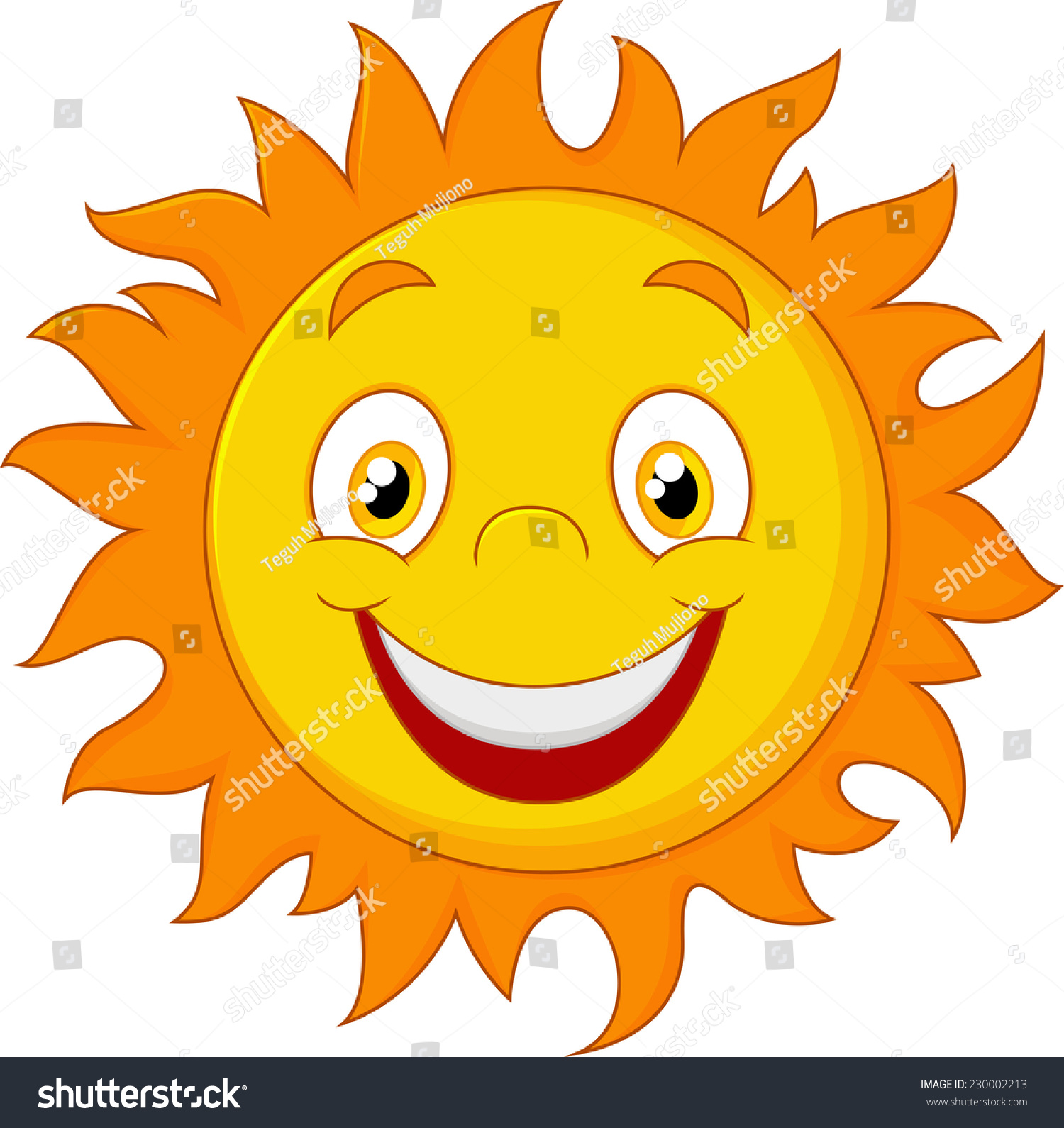 Happy Cartoon Sun Stock Illustration 230002213 | Shutterstock