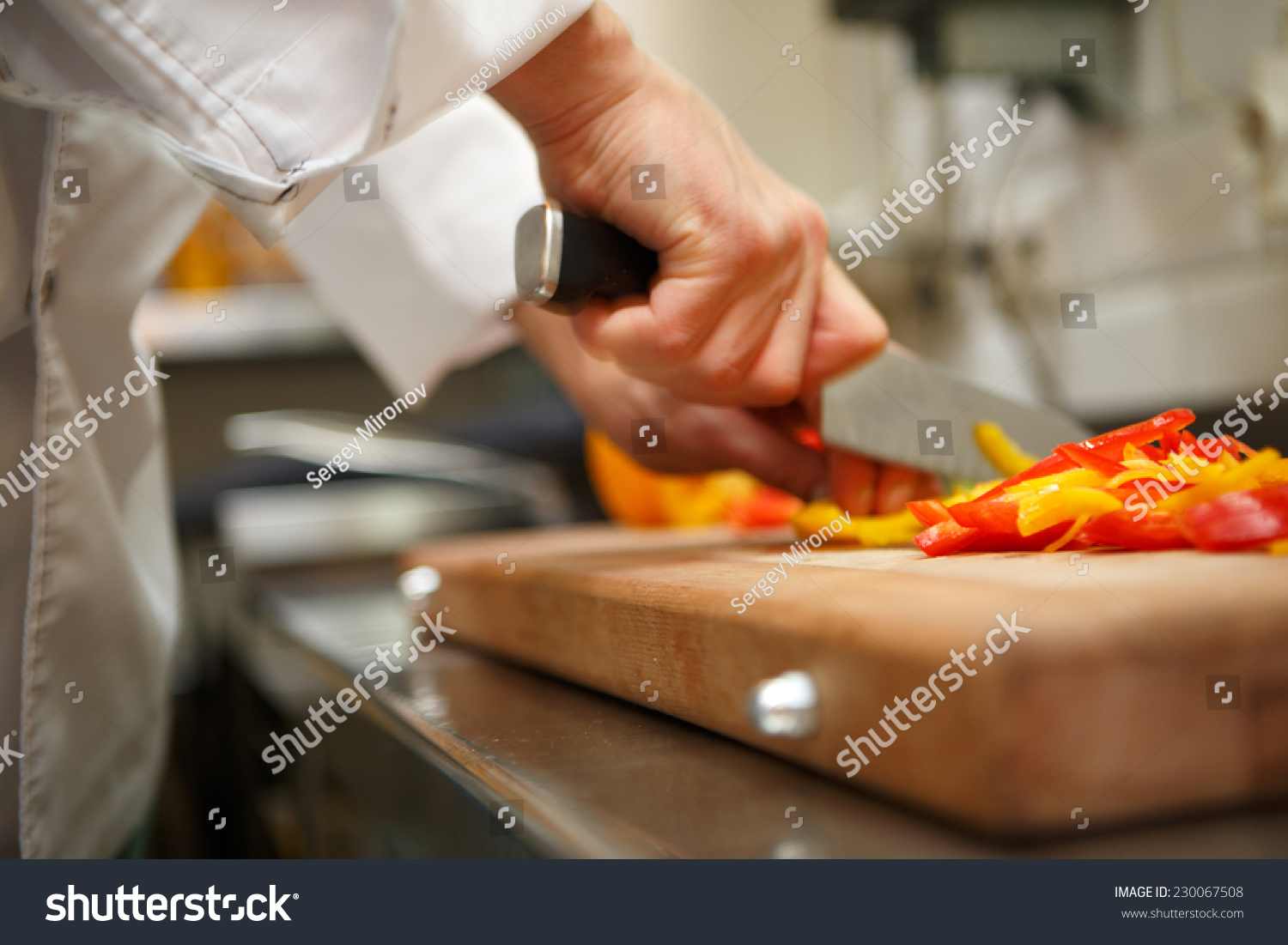 Closeup On Hands Cutting Yellow Pepper Stock Photo 230067508 | Shutterstock