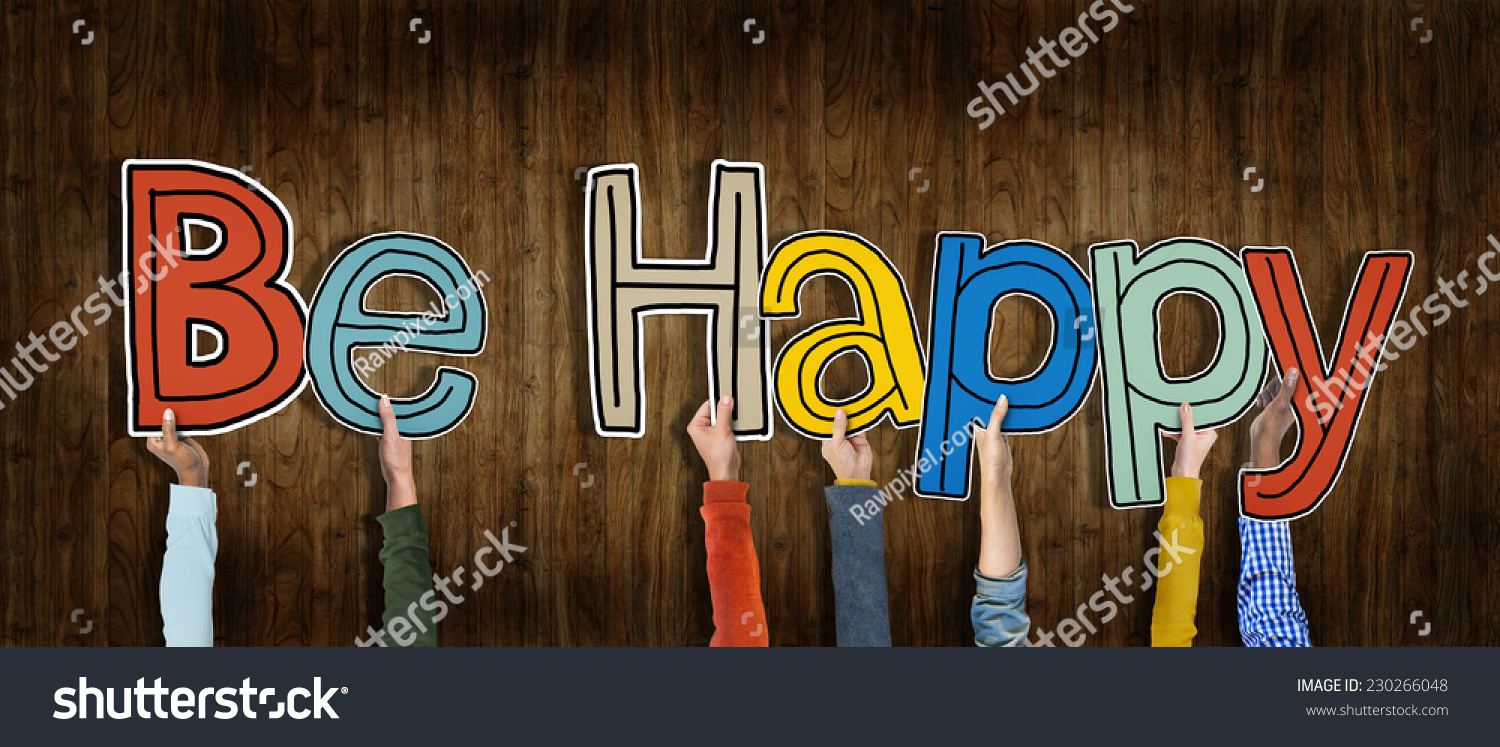 Group Hands Holding Word Be Happy Stock Photo 230266048 | Shutterstock